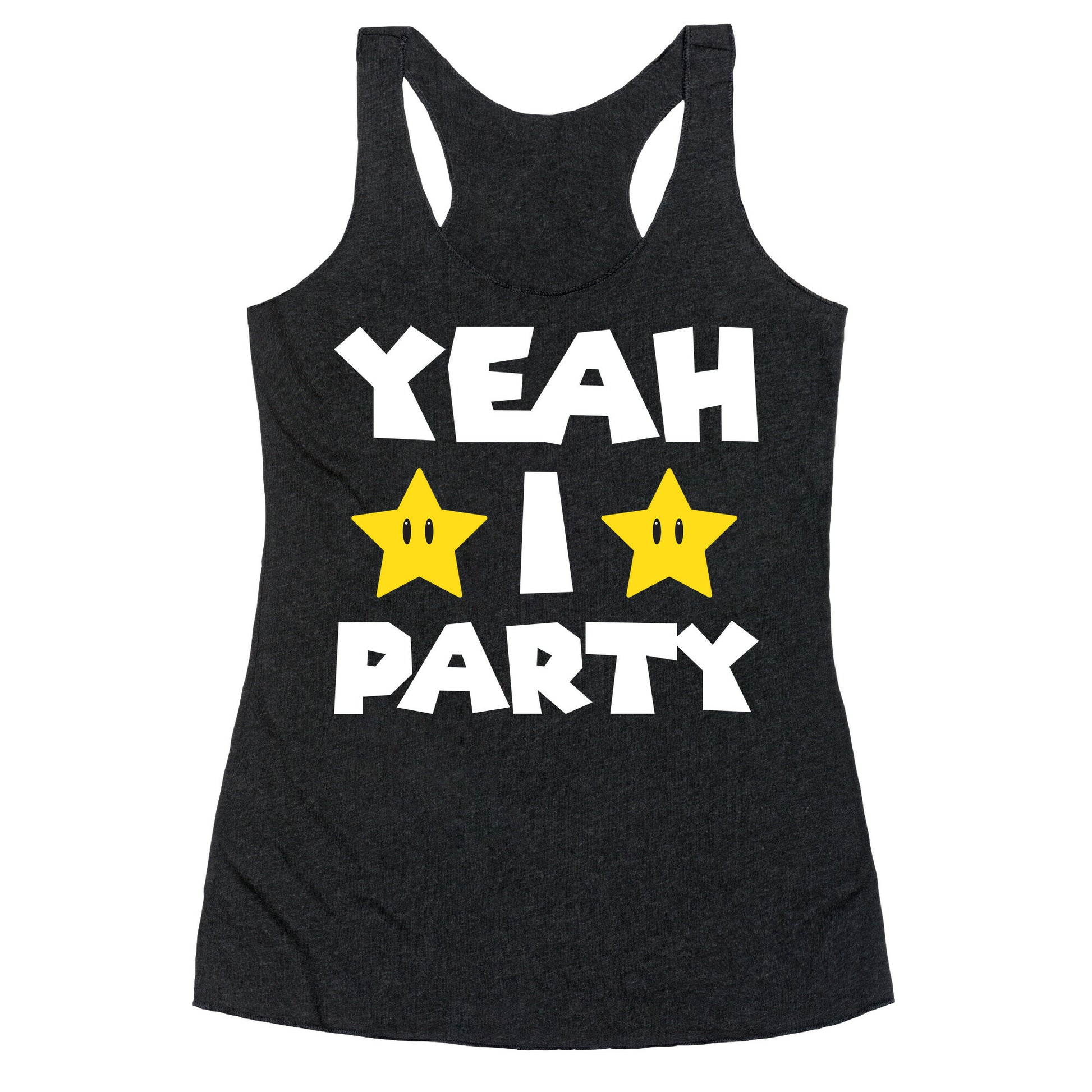 Yeah I Party Mario Parody Racerback Tank