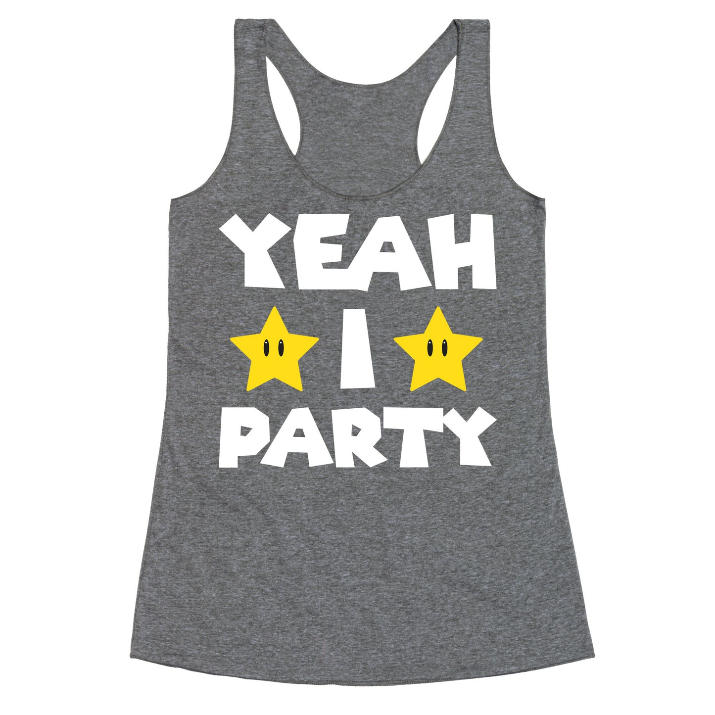 Yeah I Party Mario Parody Racerback Tank