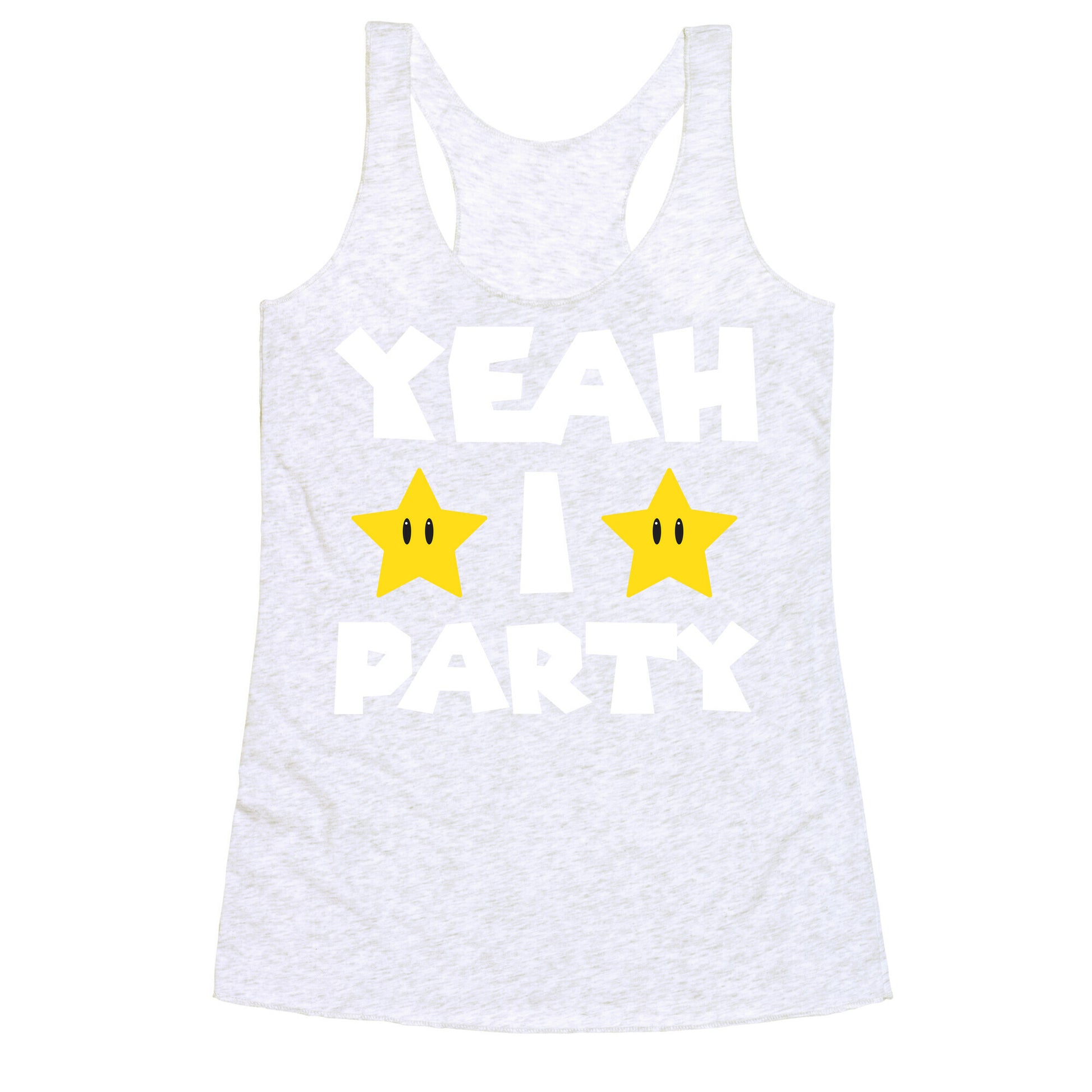 Yeah I Party Mario Parody Racerback Tank