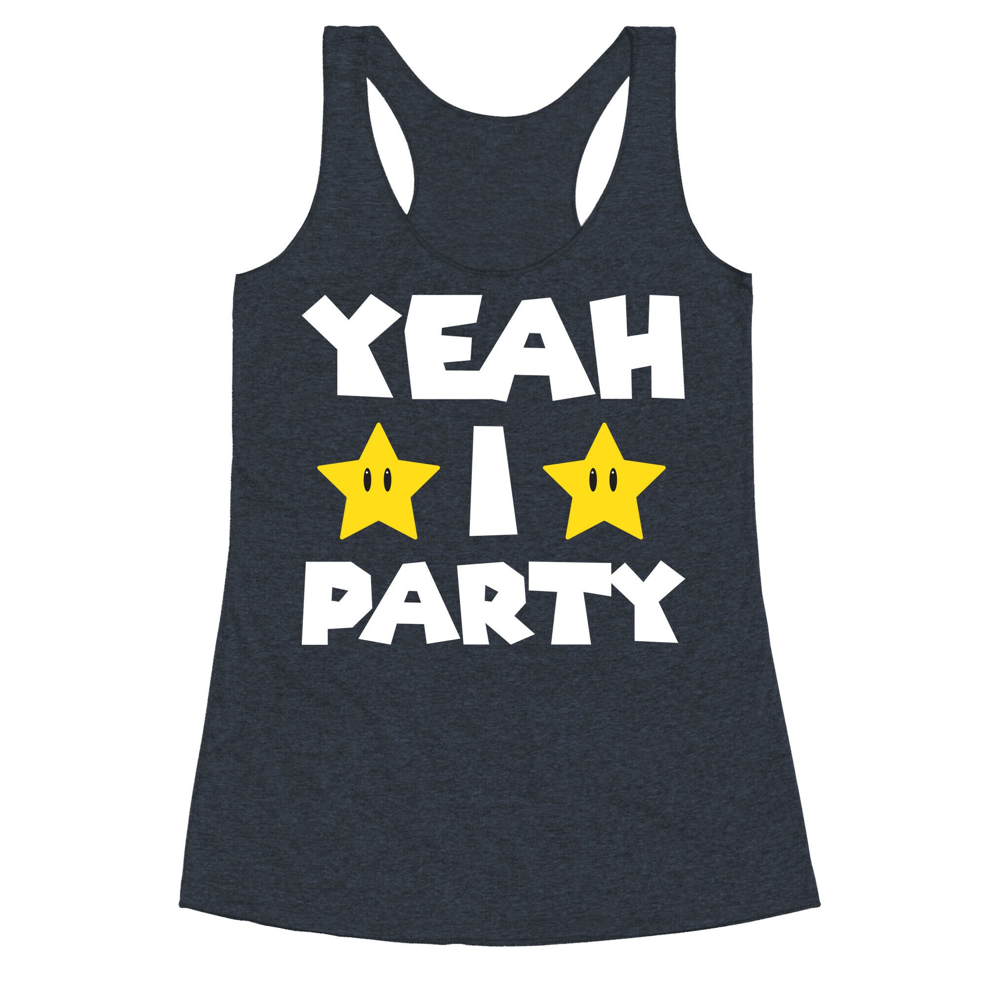 Yeah I Party Mario Parody Racerback Tank