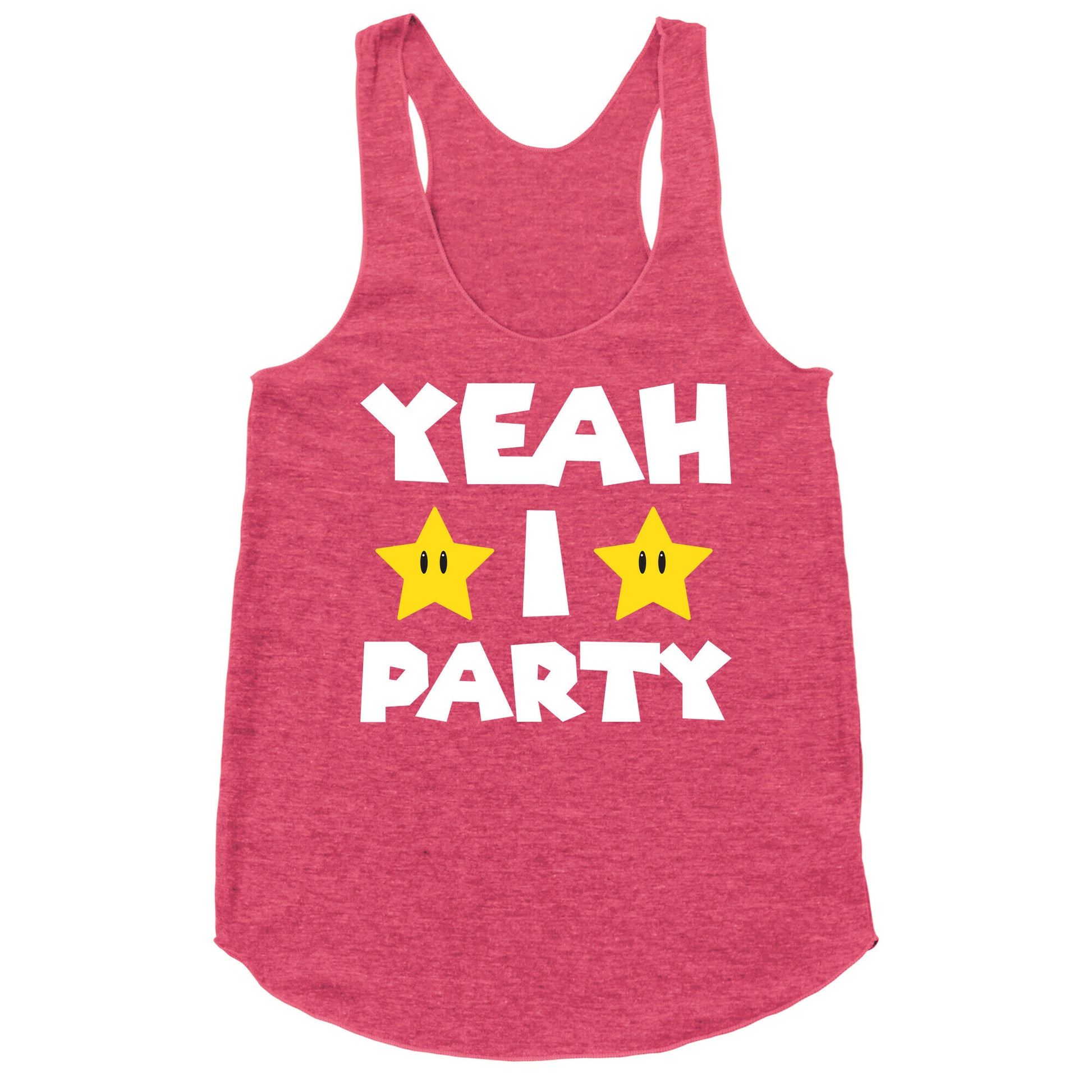Yeah I Party Mario Parody Racerback Tank