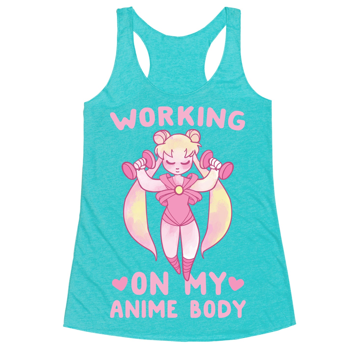 Working On My Anime Body Racerback Tank