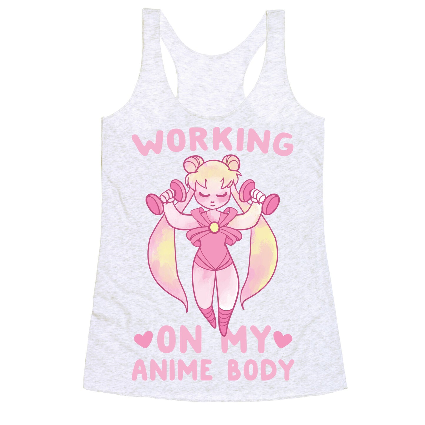 Working On My Anime Body Racerback Tank