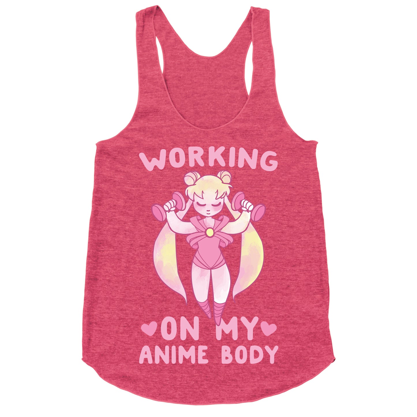 Working On My Anime Body Racerback Tank