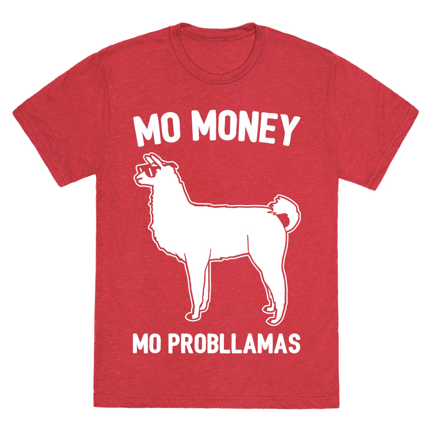 Mo Money Mo Probllamas Parody White Print Unisex Triblend Tee