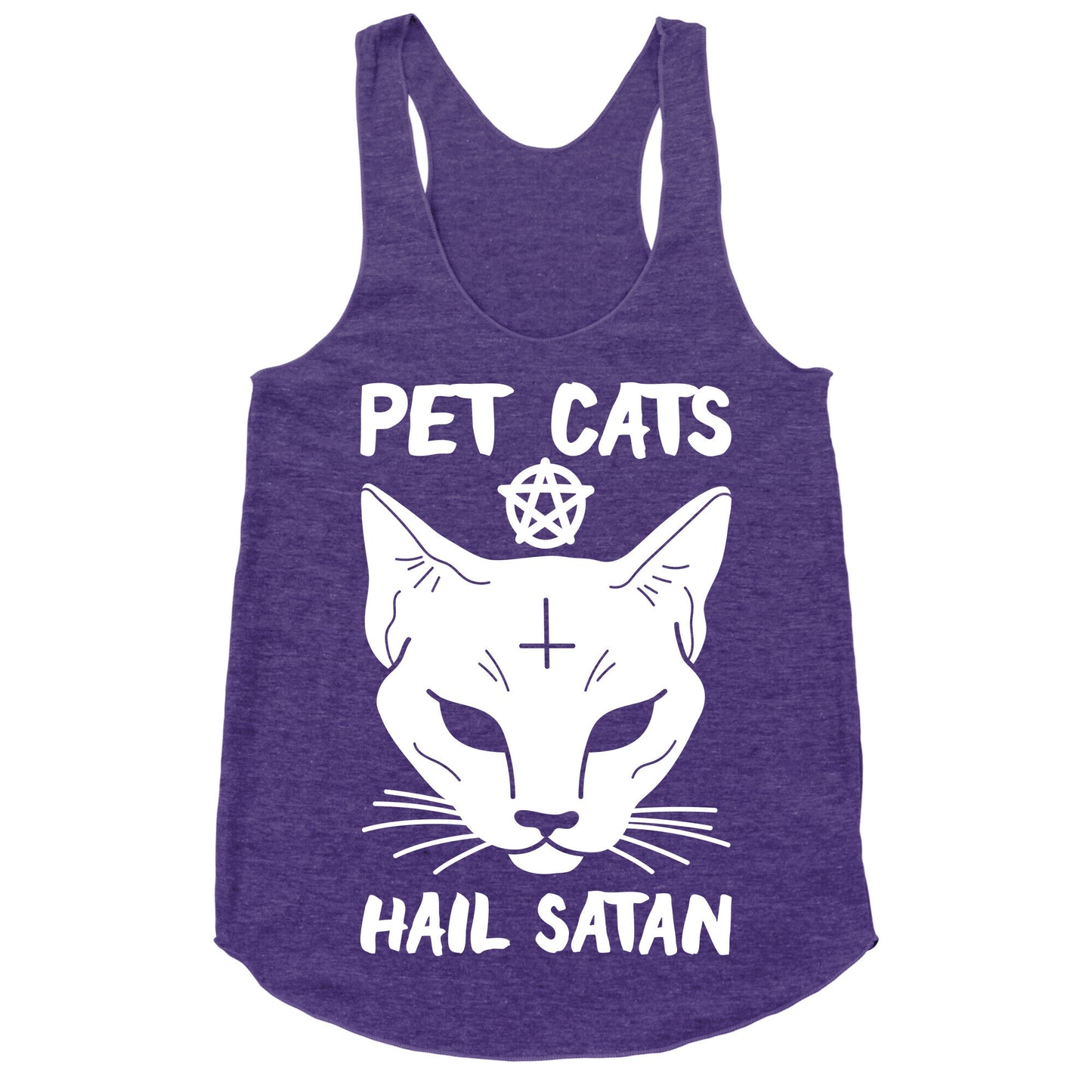 Pet Cats Hail Satan Sphynx Racerback Tank