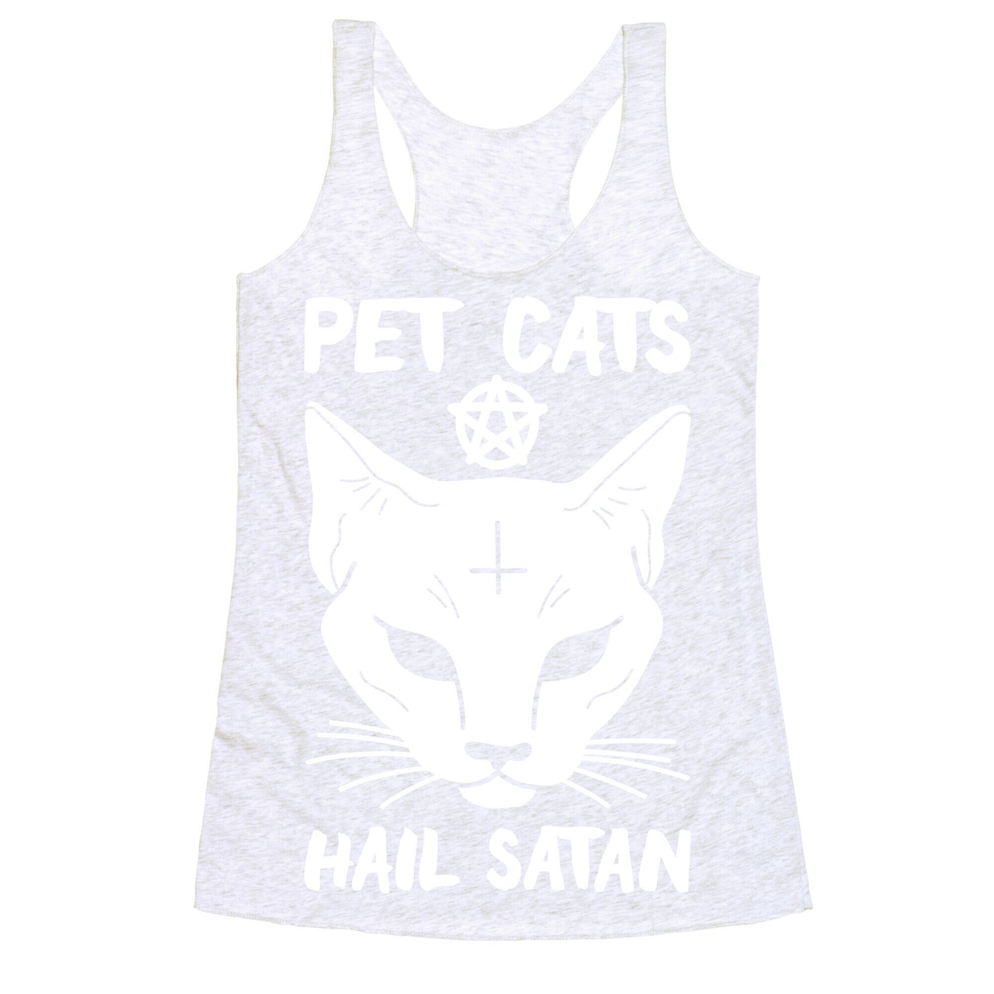 Pet Cats Hail Satan Sphynx Racerback Tank