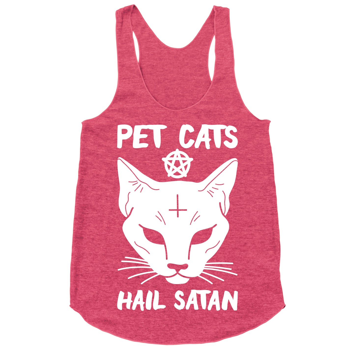 Pet Cats Hail Satan Sphynx Racerback Tank