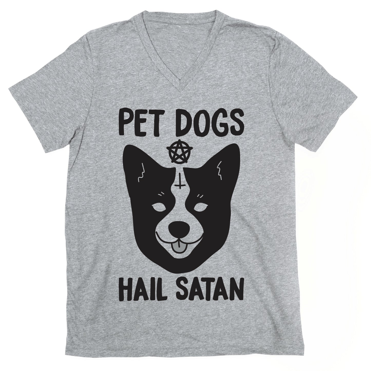 Pet Dogs Hail Satan Corgi V-Neck
