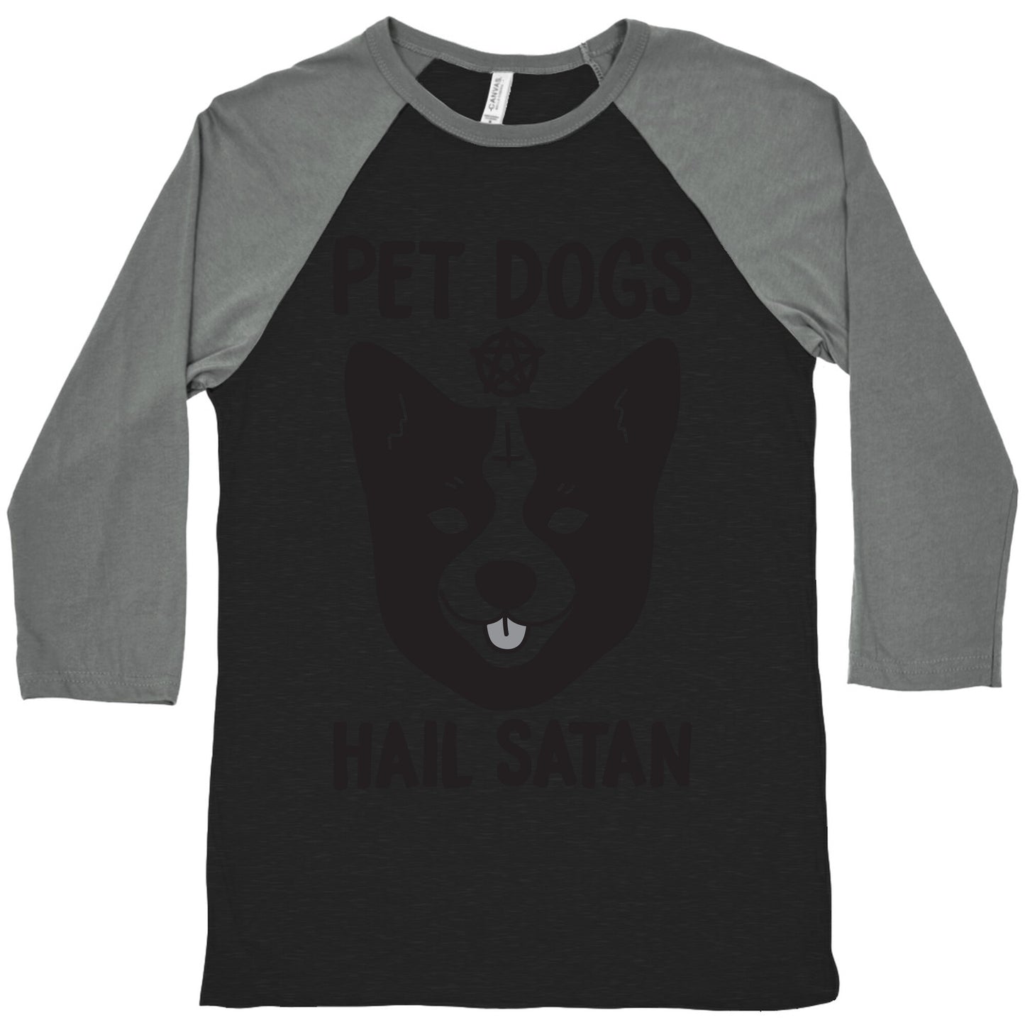Pet Dogs Hail Satan Corgi Baseball Tee