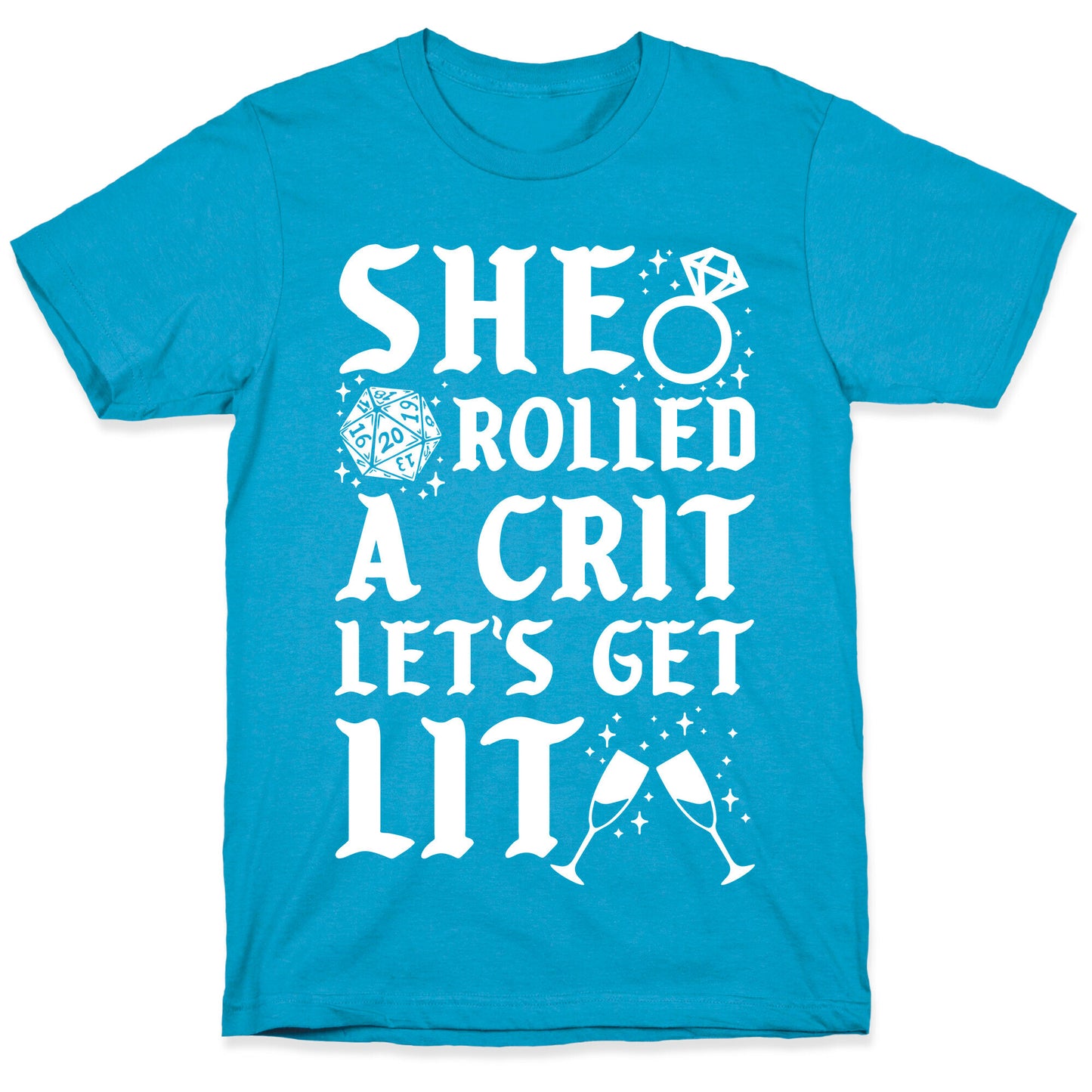 She Rolled a Crit Lets Get Lit Wedding Unisex Triblend Tee