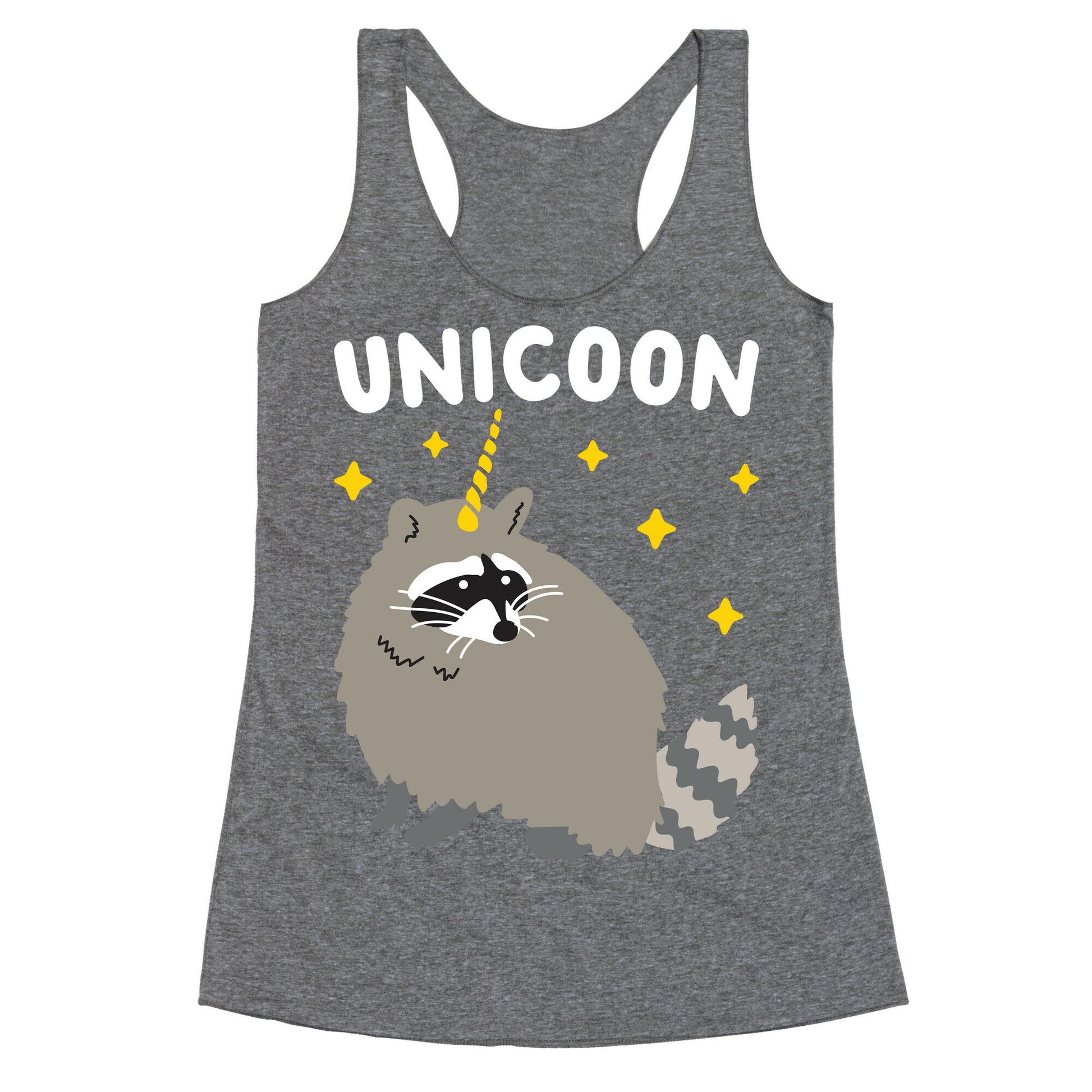 Unicoon Raccoon Unicorn  Racerback Tank