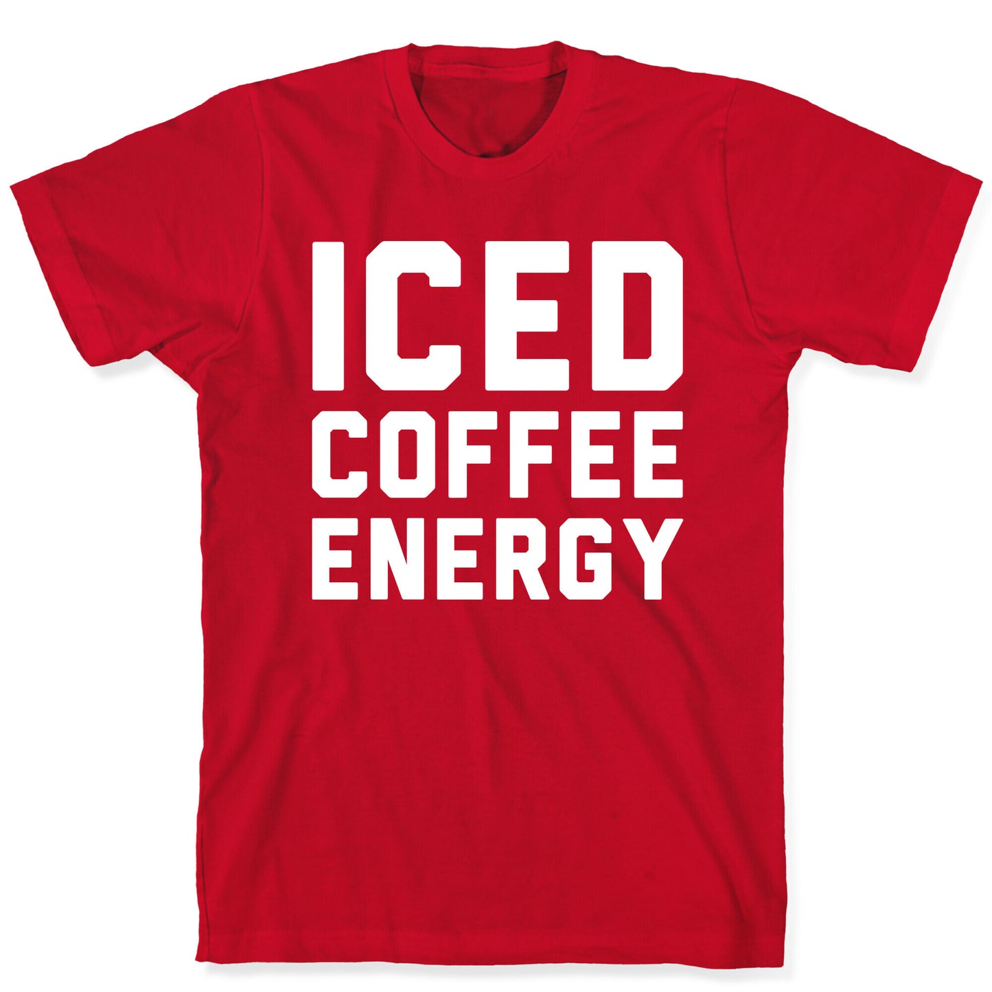 Iced Coffee Energy White Print T-Shirt