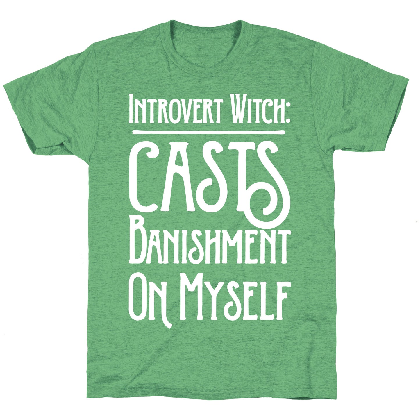 Introvert Witch White Print Unisex Triblend Tee