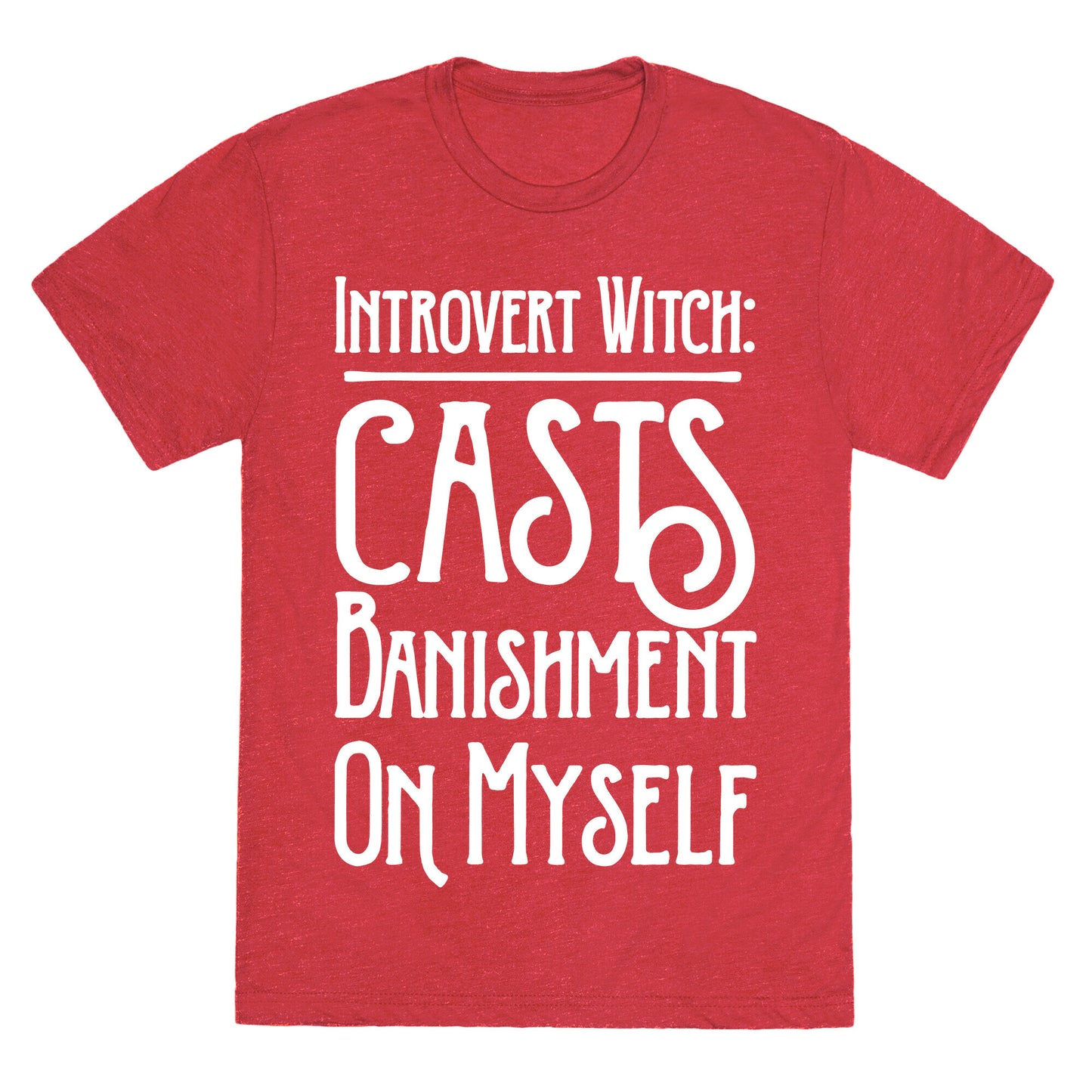 Introvert Witch White Print Unisex Triblend Tee