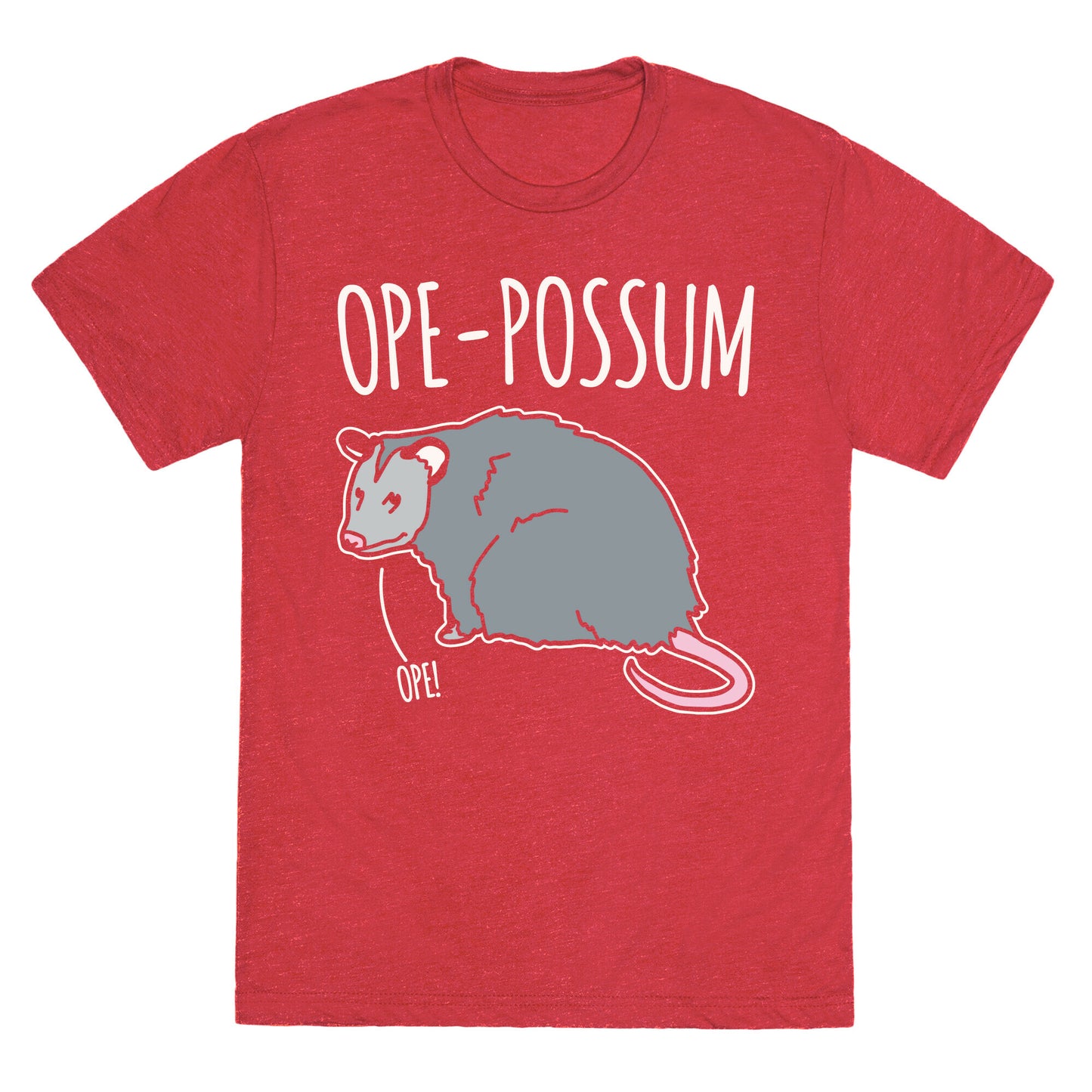 Ope-Possum Opossum White Print Unisex Triblend Tee