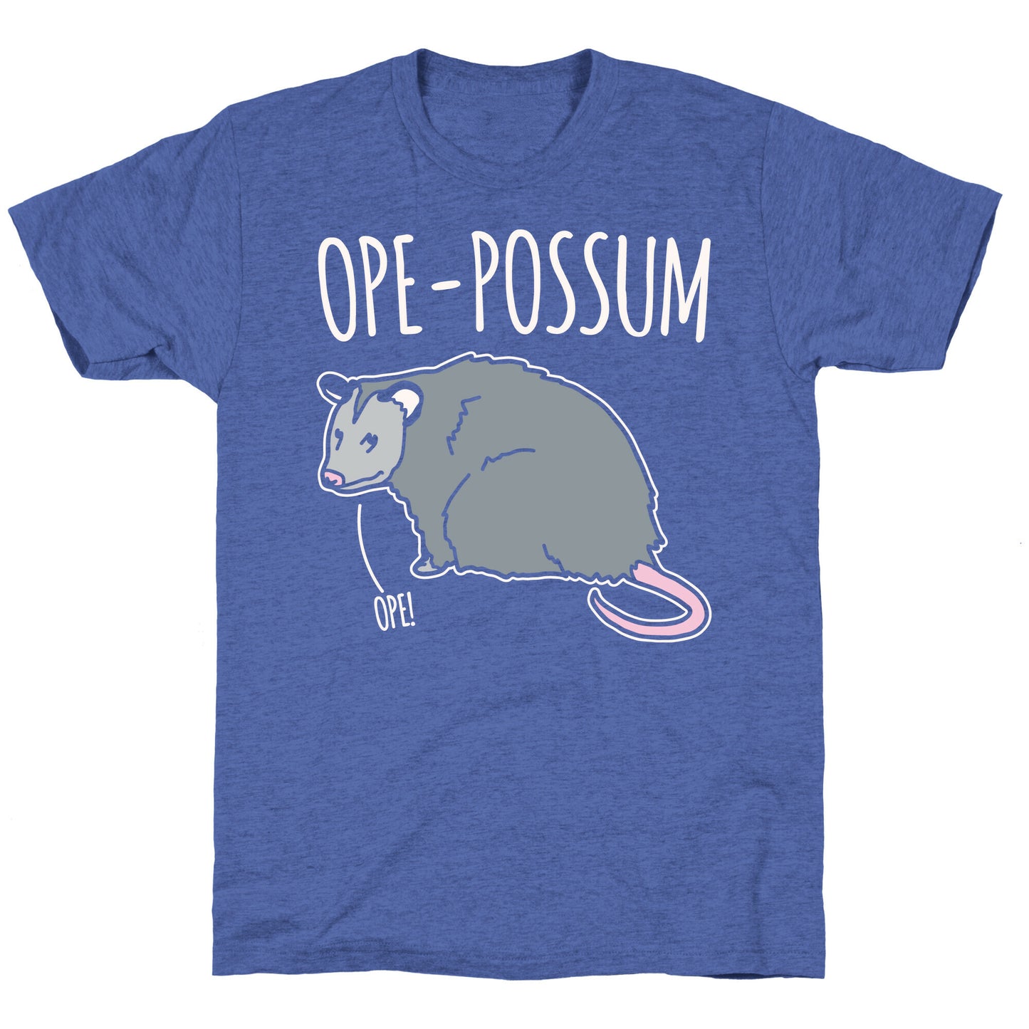 Ope-Possum Opossum White Print Unisex Triblend Tee