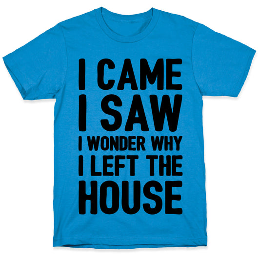I Came I Saw I Wonder Why I Left The House T-Shirt