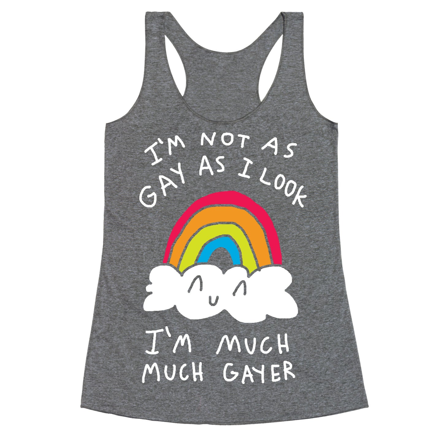 I'm Not As Gay As I Look I'm Much Much Gayer Racerback Tank