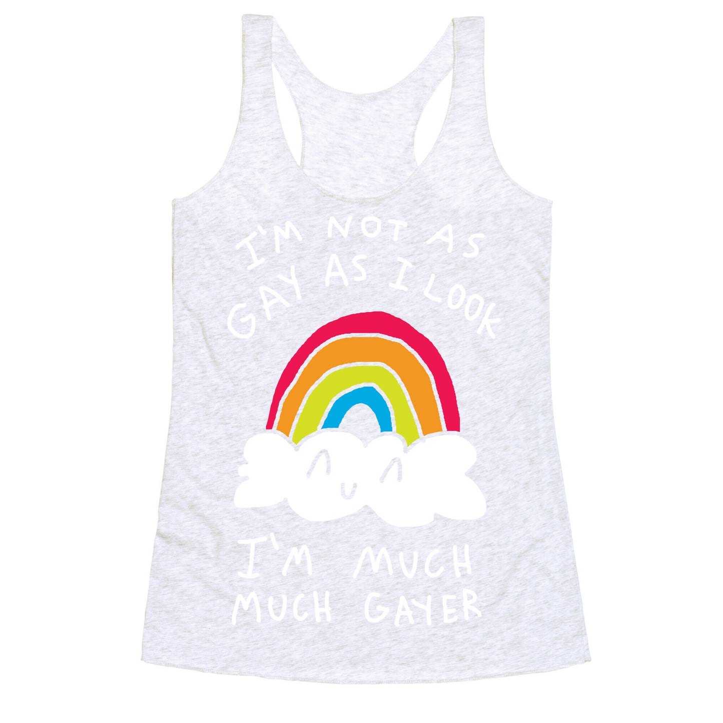 I'm Not As Gay As I Look I'm Much Much Gayer Racerback Tank