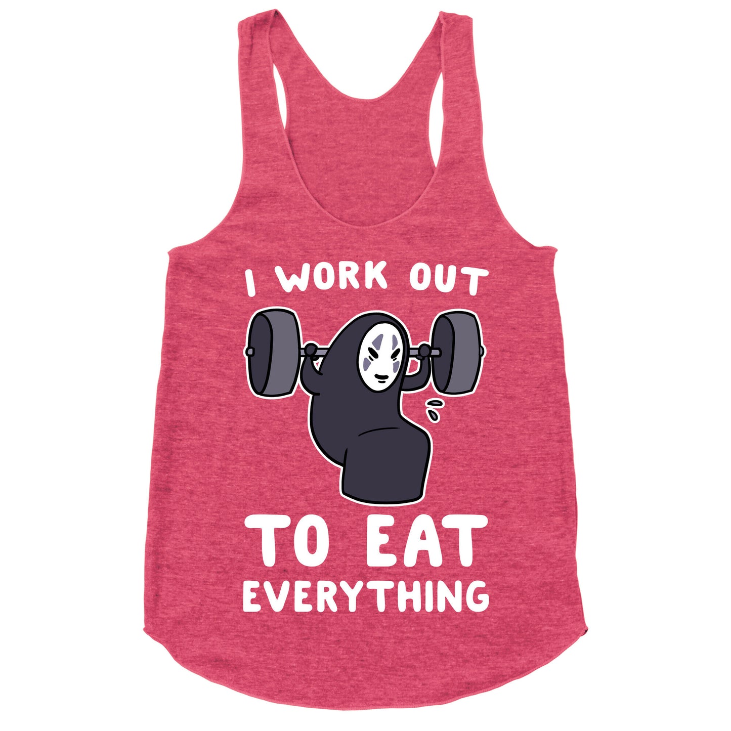 I Work Out to Eat Everything - No Face Racerback Tank