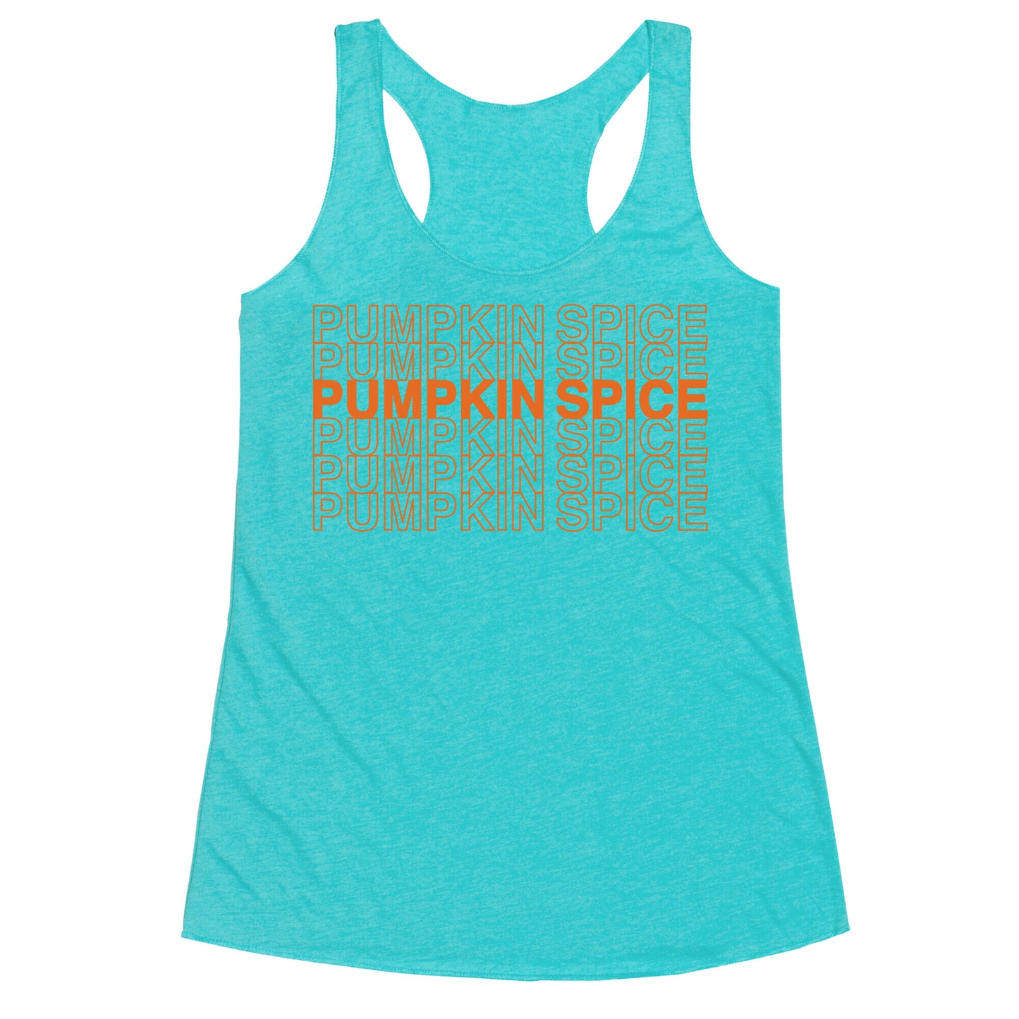 Pumpkin Spice Thank You Grocery Bag Parody Racerback Tank