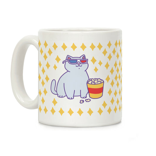 Fat Cat With Popcorn Coffee Mug