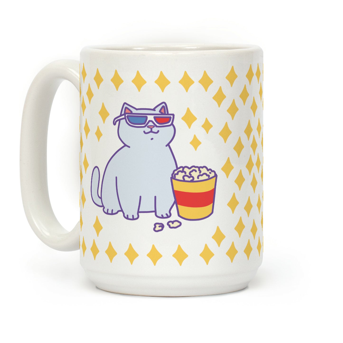 Fat Cat With Popcorn Coffee Mug