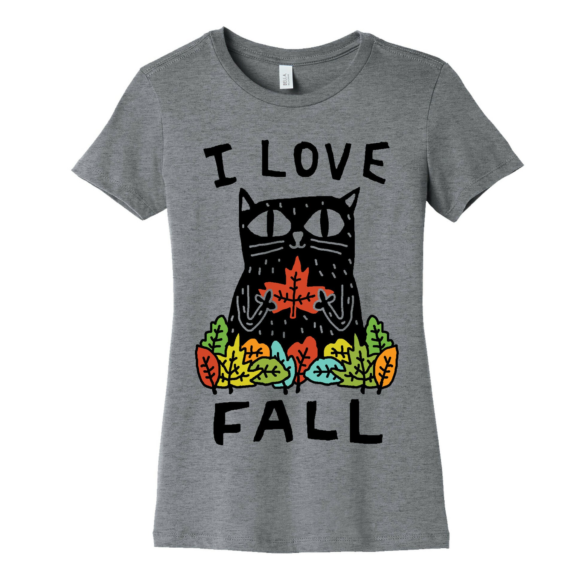 I Love Fall Cat Women's Cotton Tee
