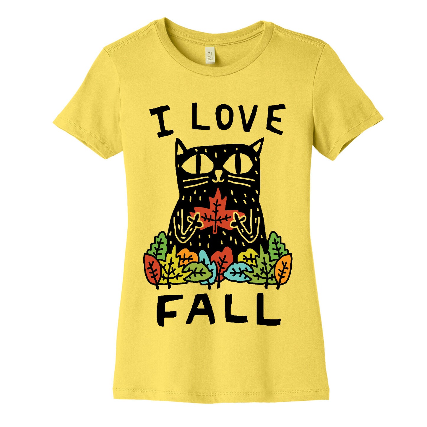 I Love Fall Cat Women's Cotton Tee