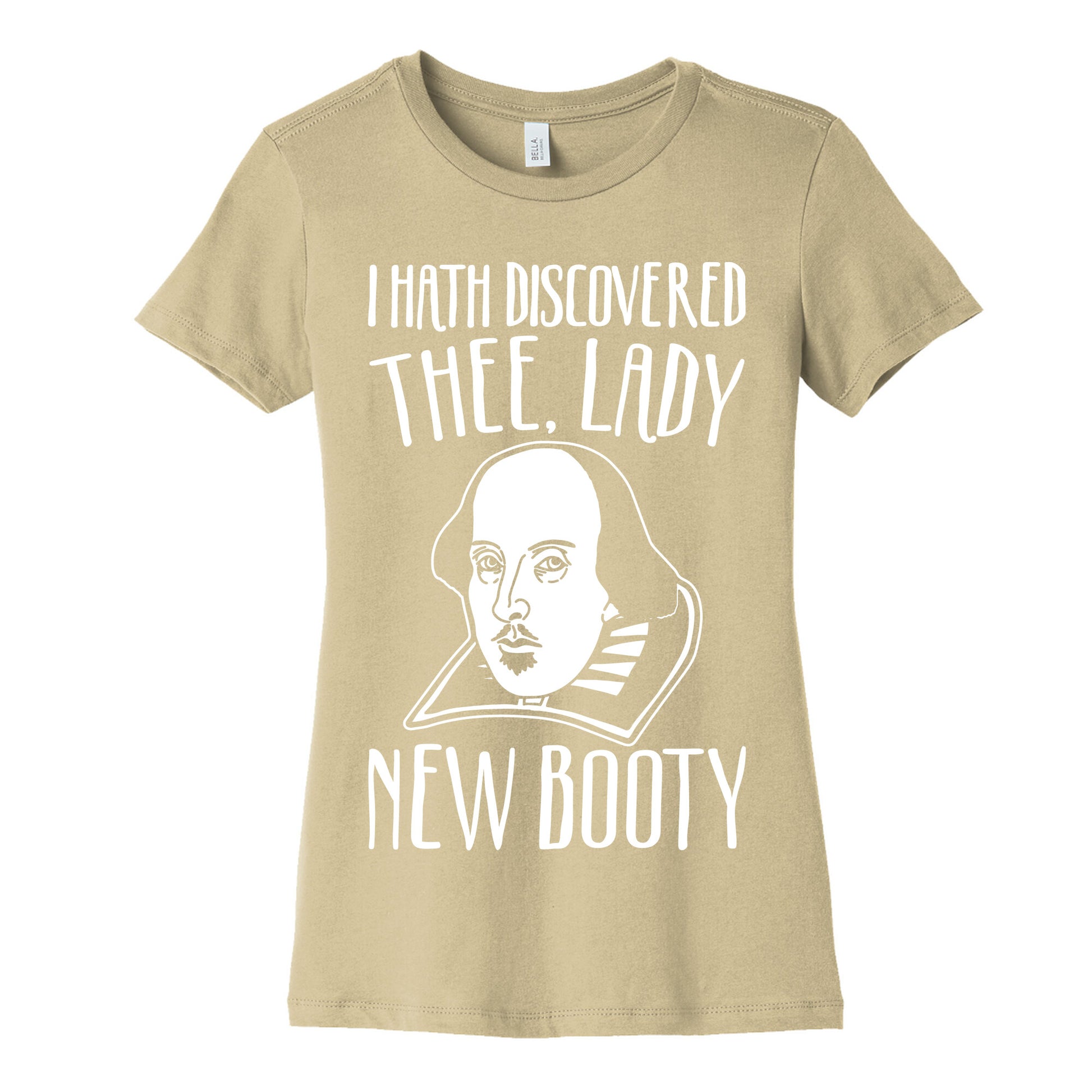 Shakespeare Miss New Booty Parody White Print Women's Cotton Tee
