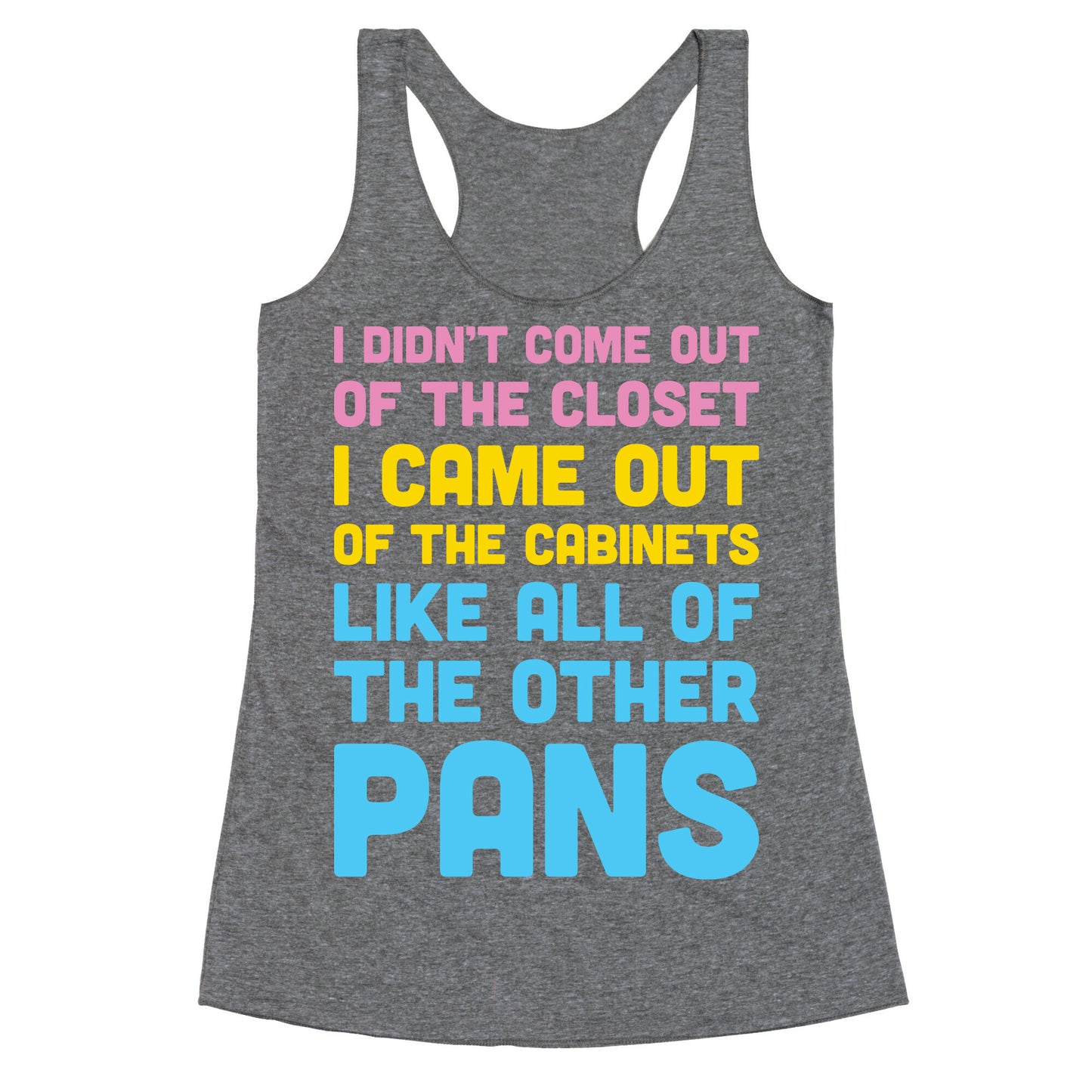 I Didn't Come Out Of The Closet (Pansexual) Racerback Tank