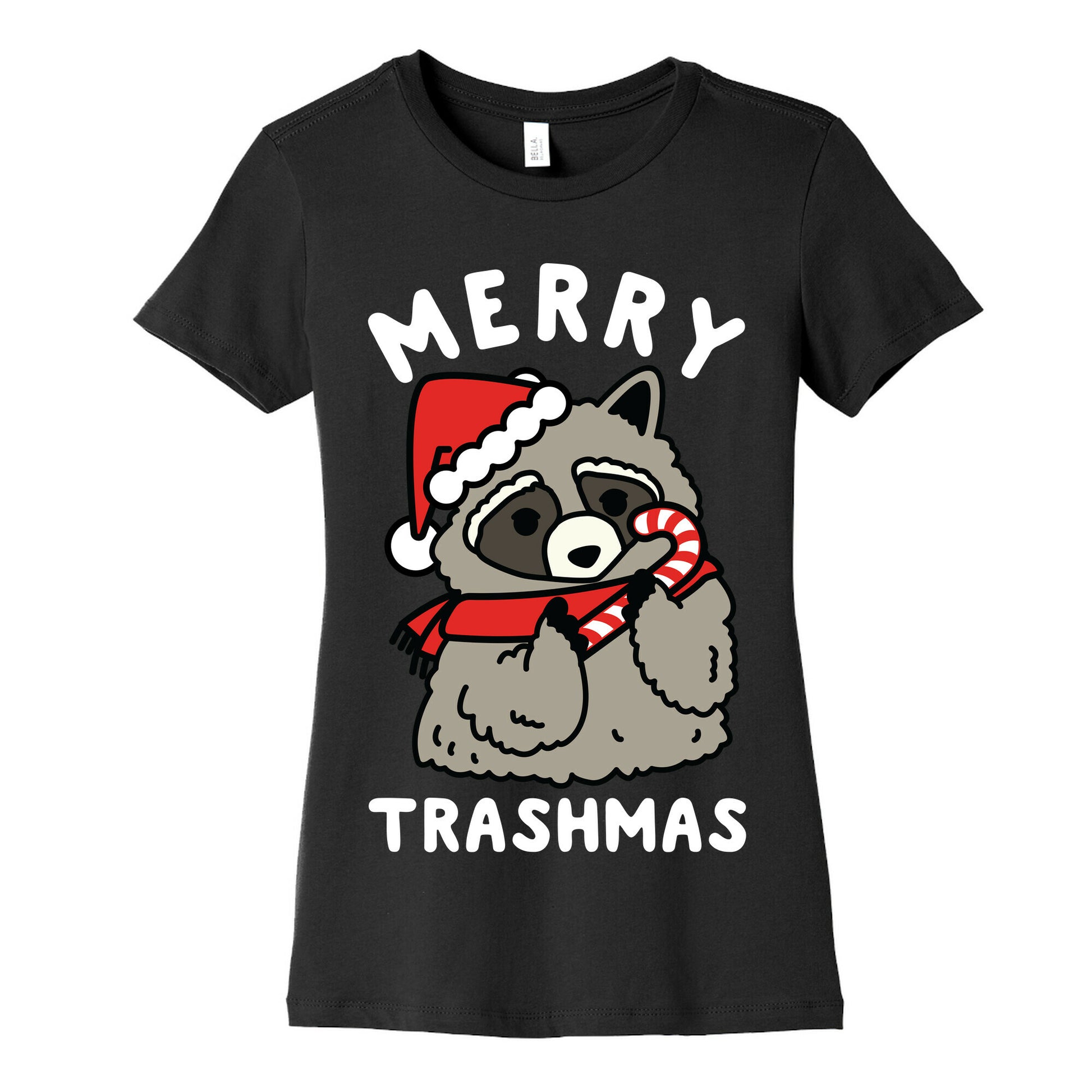Merry Trashmas Raccoon Women's Cotton Tee