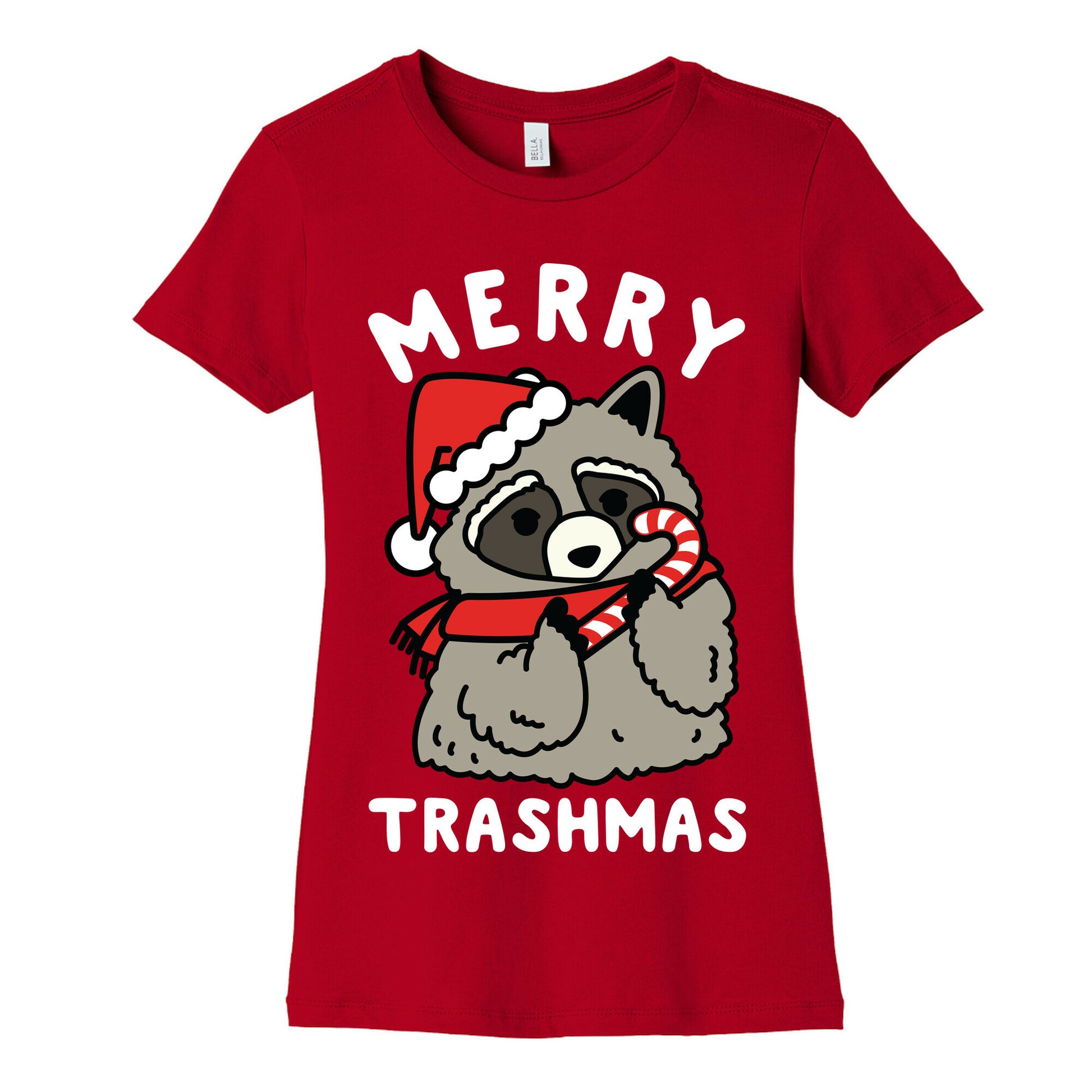 Merry Trashmas Raccoon Women's Cotton Tee