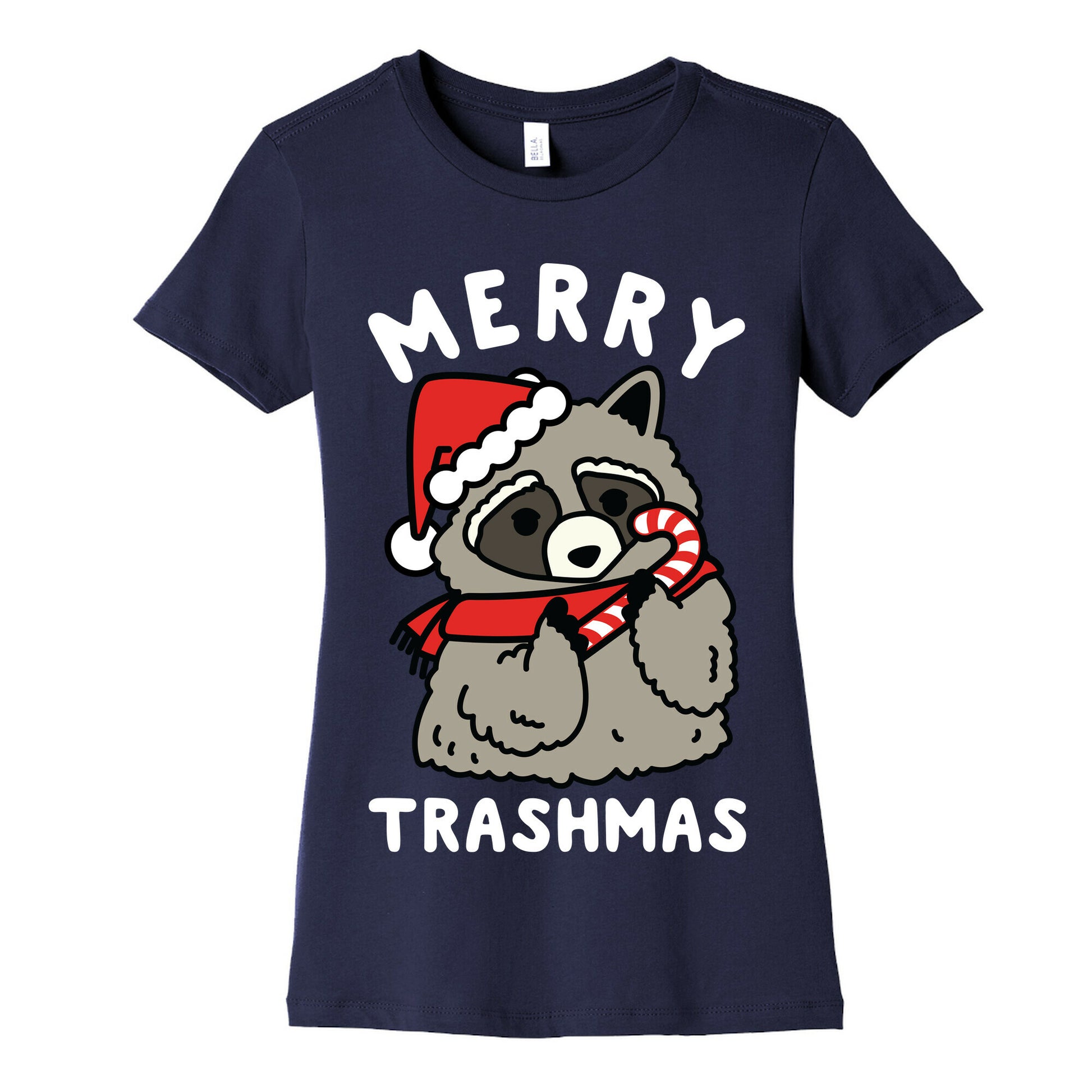 Merry Trashmas Raccoon Women's Cotton Tee