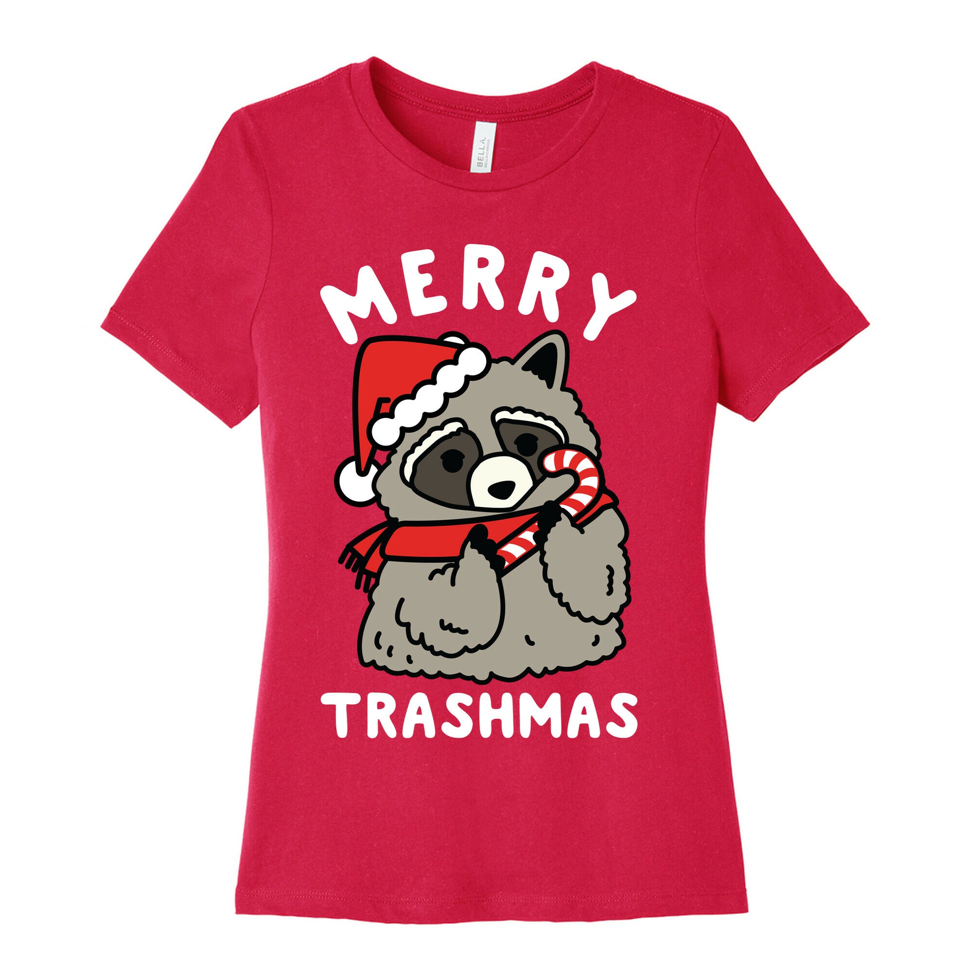 Merry Trashmas Raccoon Women's Cotton Tee