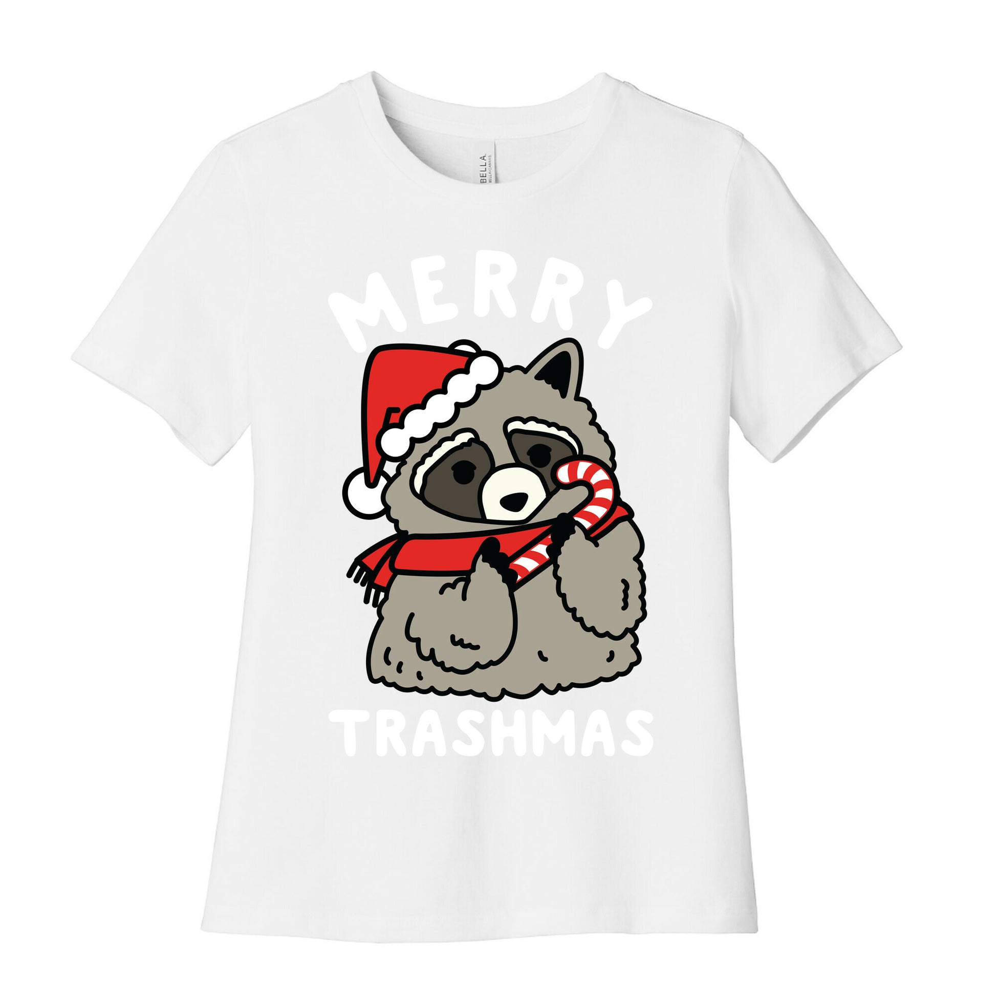 Merry Trashmas Raccoon Women's Cotton Tee