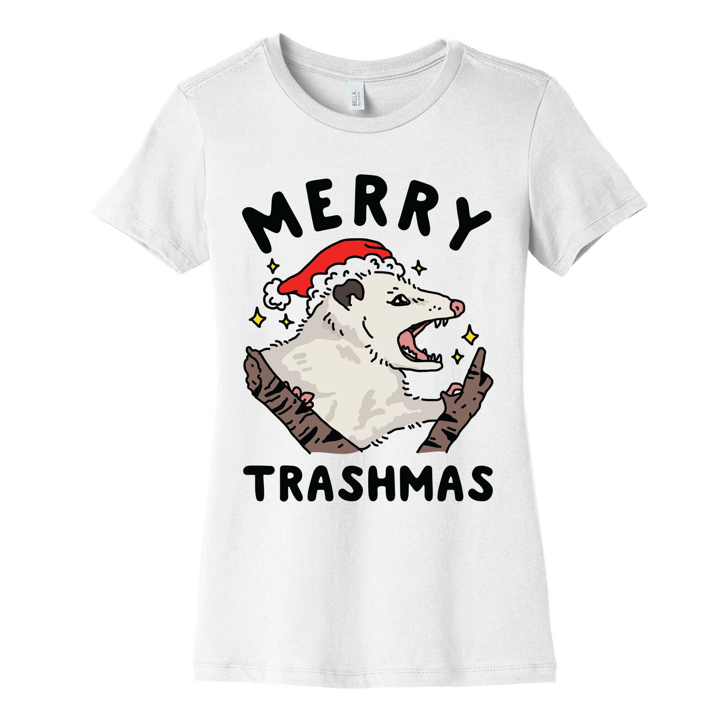 Merry Trashmas Opossum Women's Cotton Tee