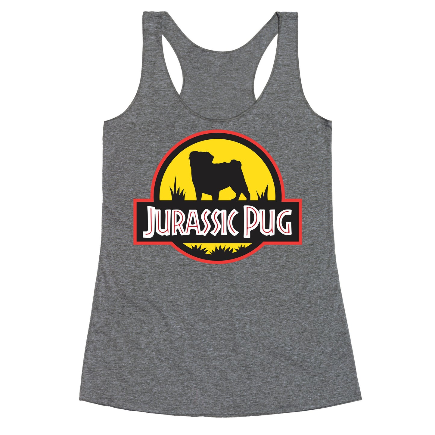 Jurassic Pug Racerback Tank