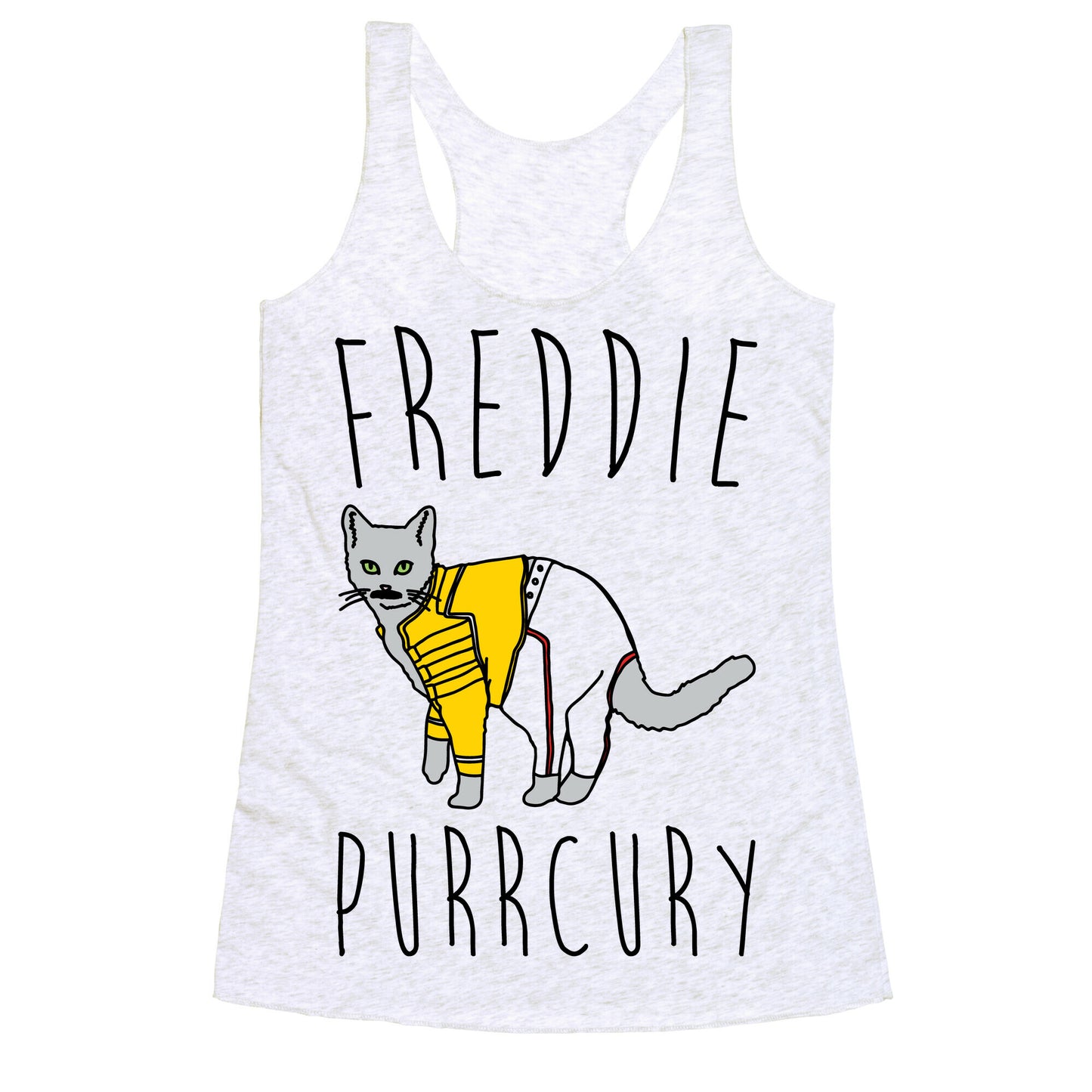Freddie Purrcury Cat Parody Racerback Tank