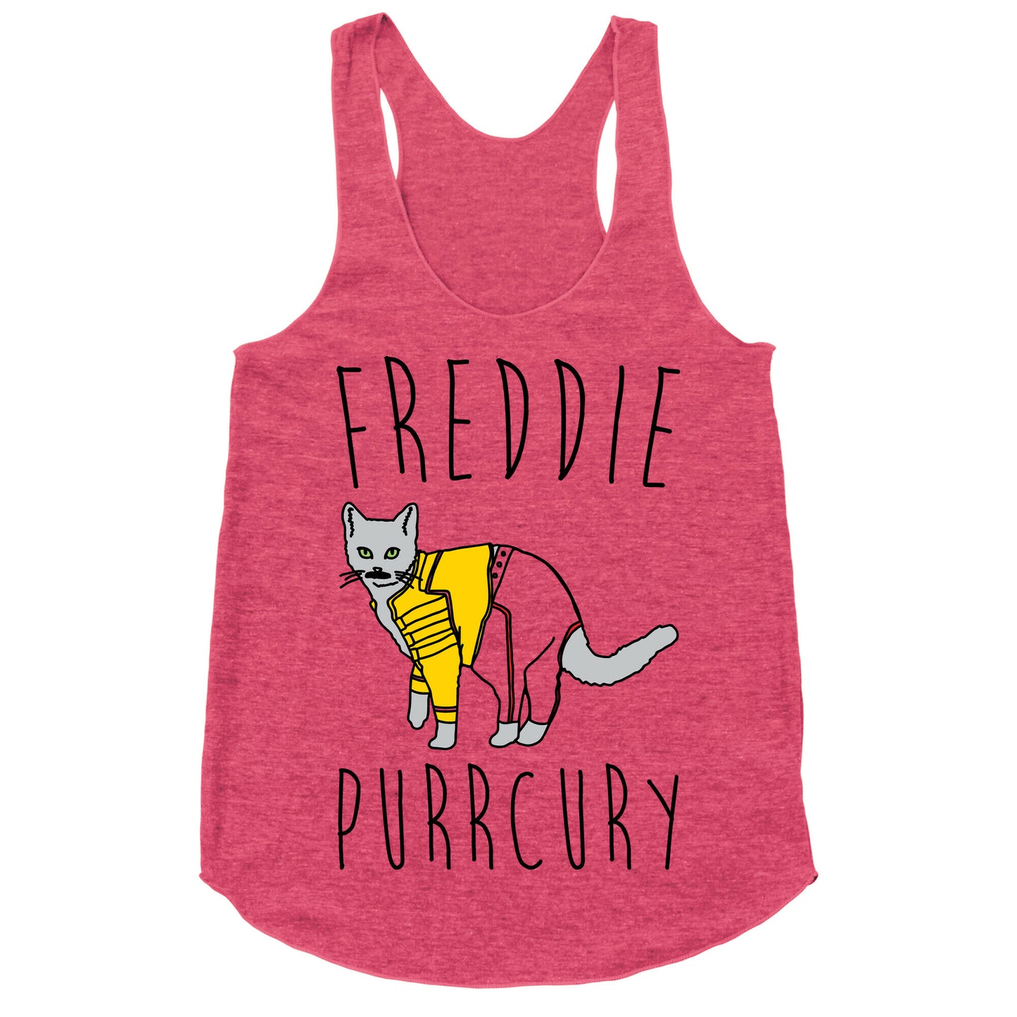 Freddie Purrcury Cat Parody Racerback Tank