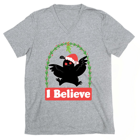 I Believe - Christmas Mothman  V-Neck