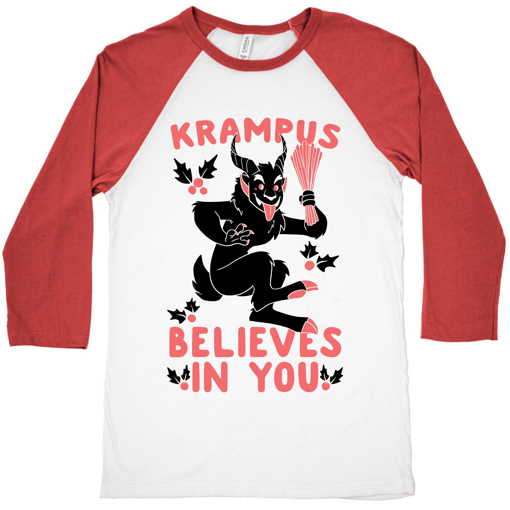 Krampus Believes in You Baseball Tee