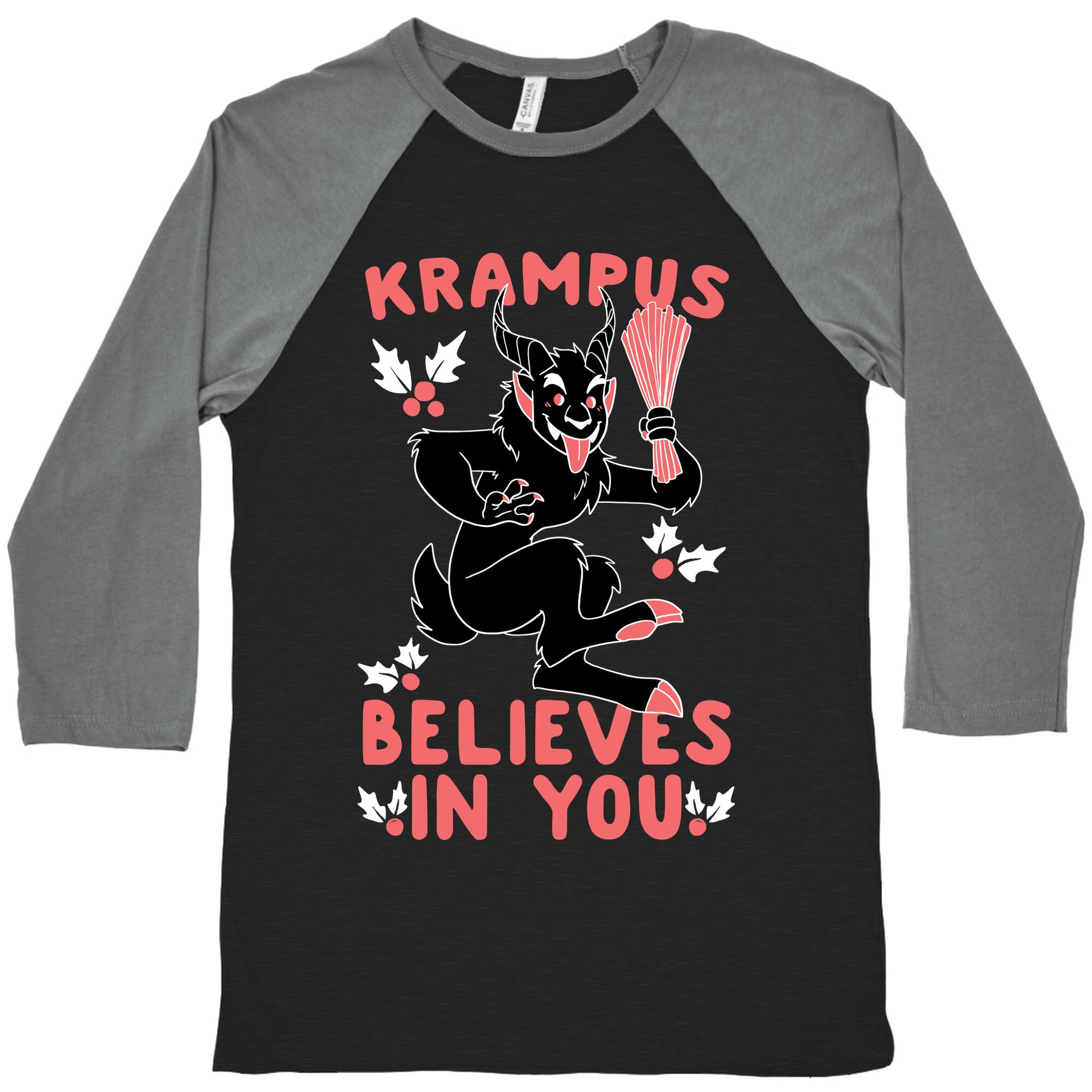 Krampus Believes in You Baseball Tee
