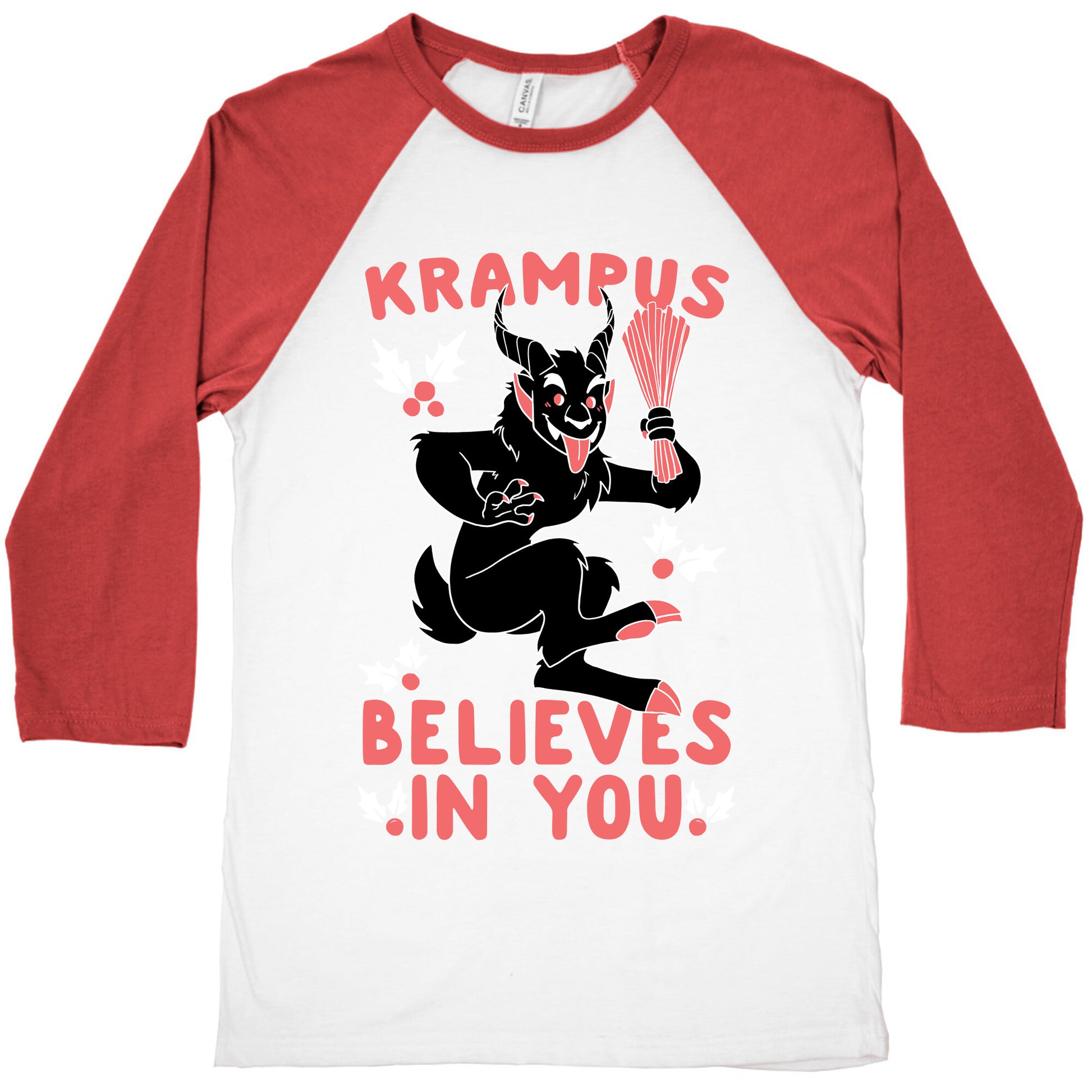 Krampus Believes in You Baseball Tee