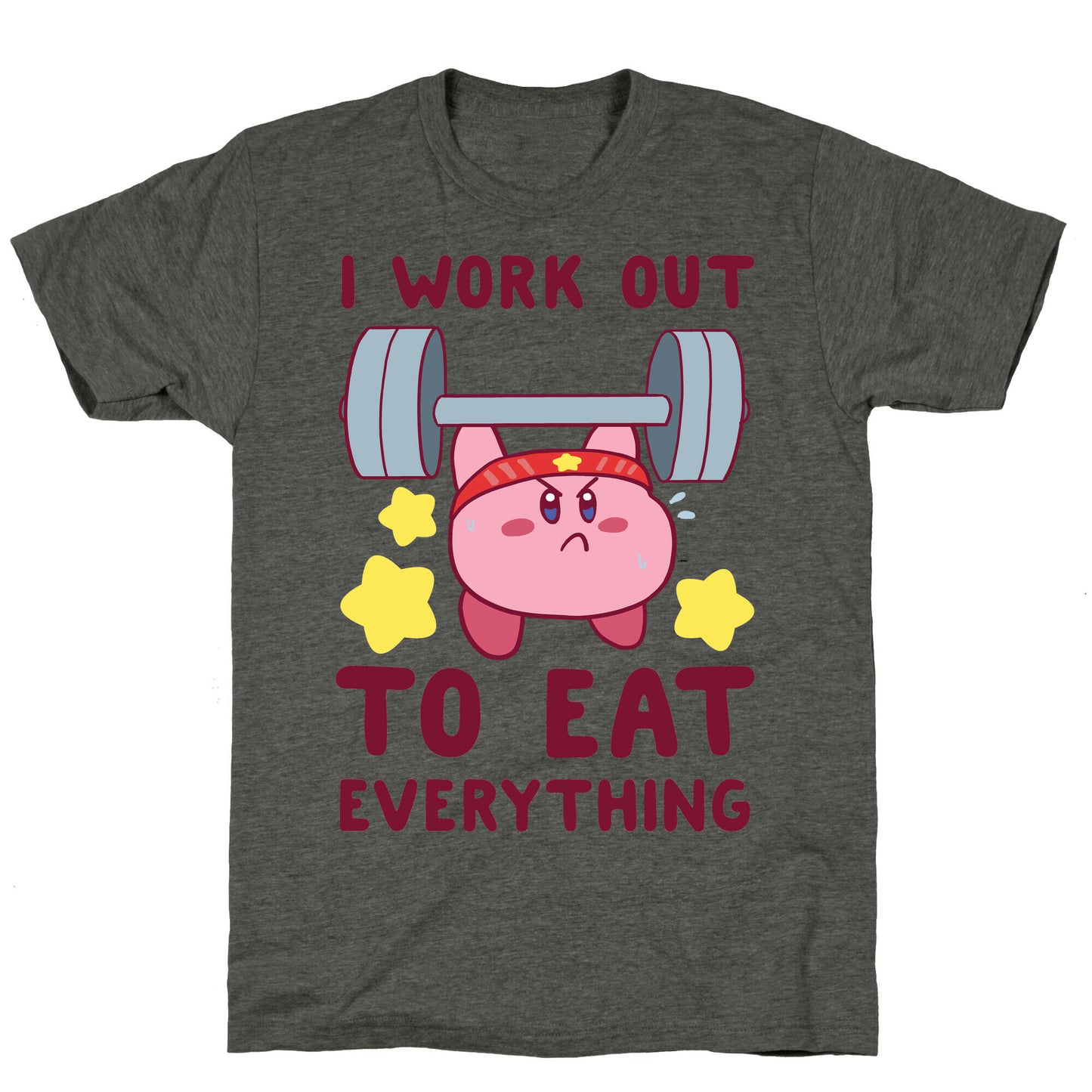 I Work Out to Eat Everything (Kirby) Unisex Triblend Tee