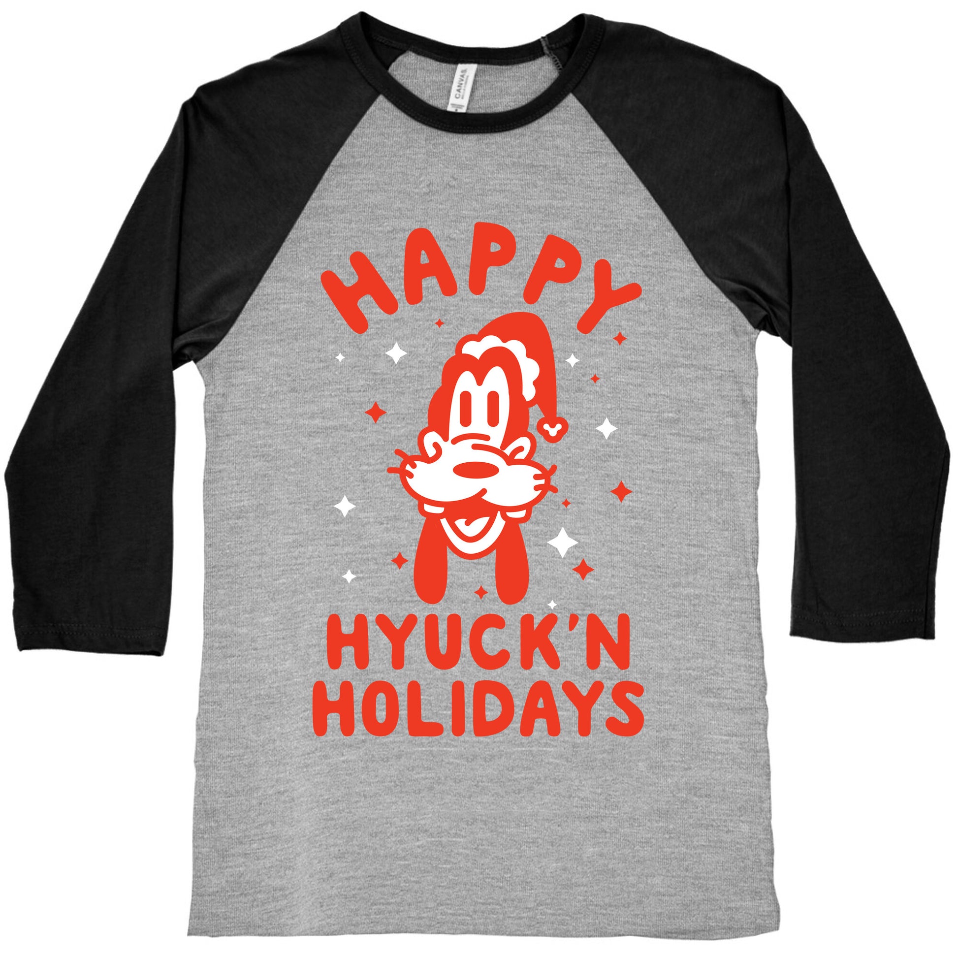 Happy Hyuck'N Holidays Goofy Parody Baseball Tee