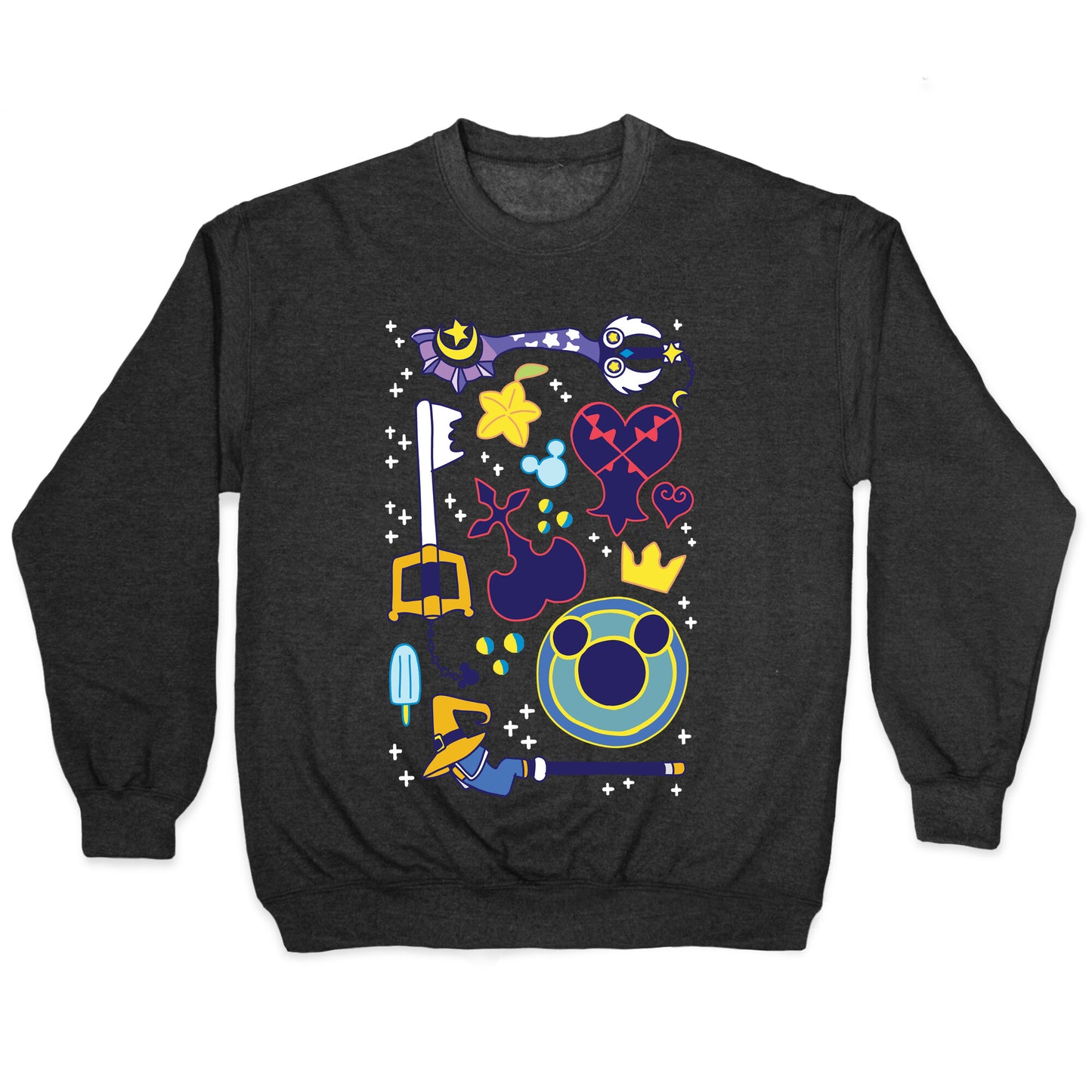 Kingdom Hearts pattern Crewneck Sweatshirt