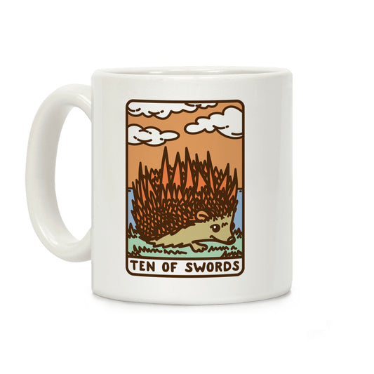 Ten of Swords HedgeHog Tarot Parody Coffee Mug