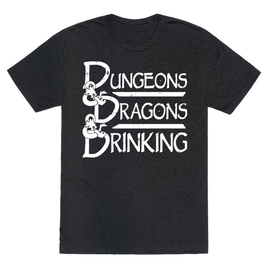 Dungeons & Dragons & Drinking Unisex Triblend Tee